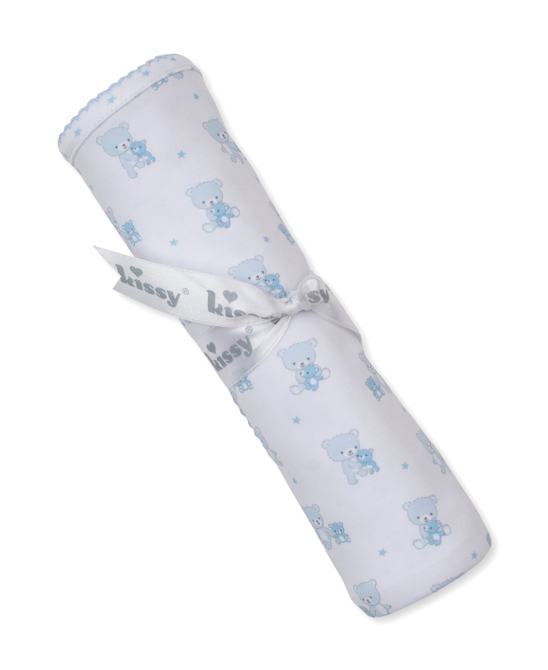 Teddy Bear Love Blue Reversible Blanket