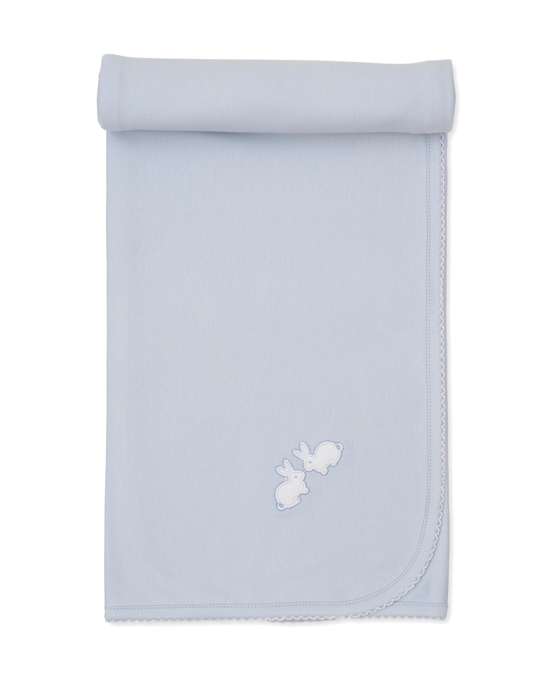 Pique Twin Bunnies Blue Blanket - Kissy Kissy