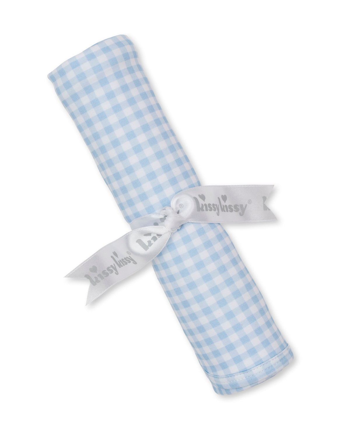Gingham Traditions Blue Blanket - Kissy Kissy
