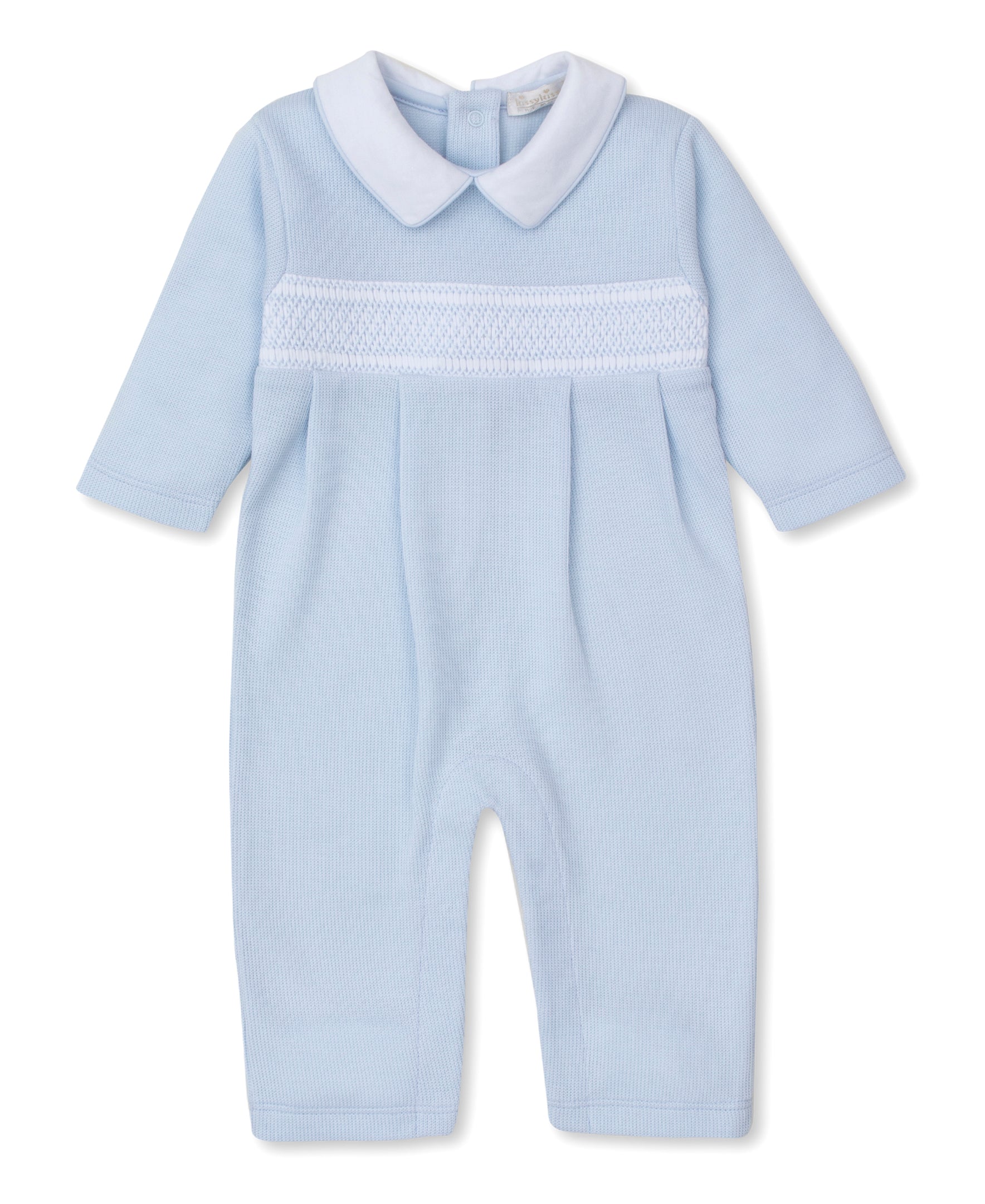 CLB Punto Ingles Blue Hand Smocked Playsuit - Kissy Kissy