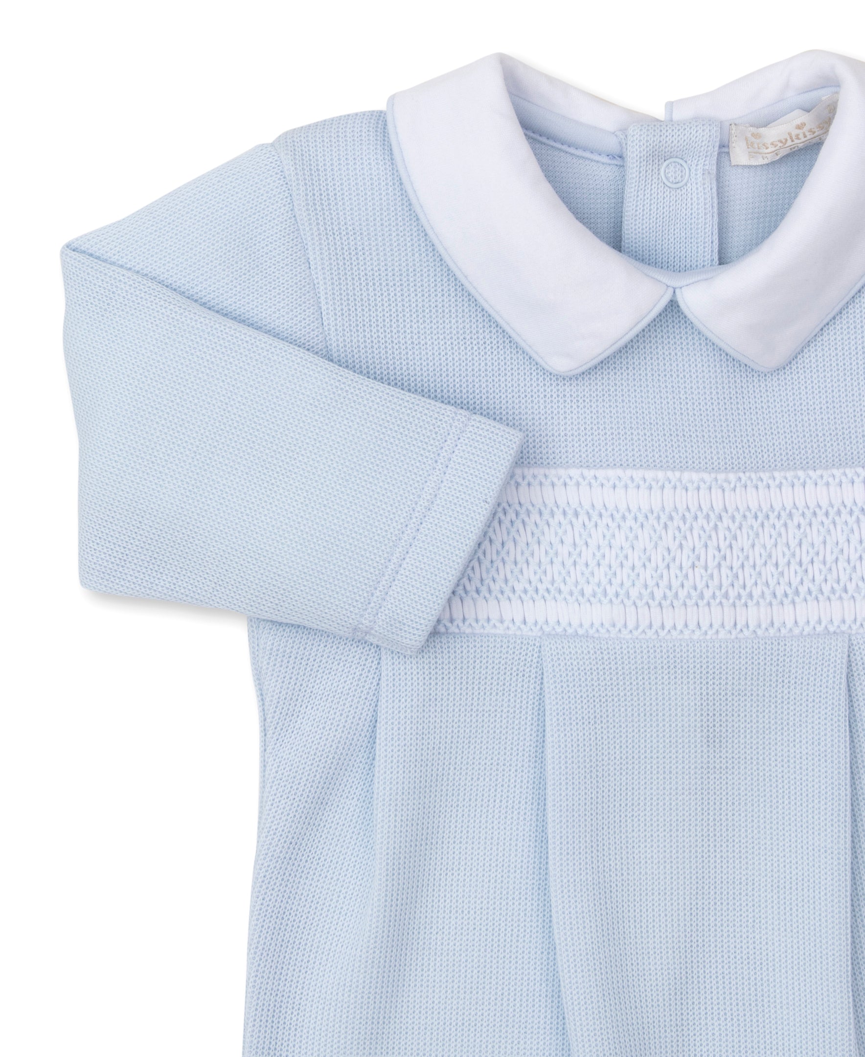 CLB Punto Ingles Blue Hand Smocked Playsuit - Kissy Kissy