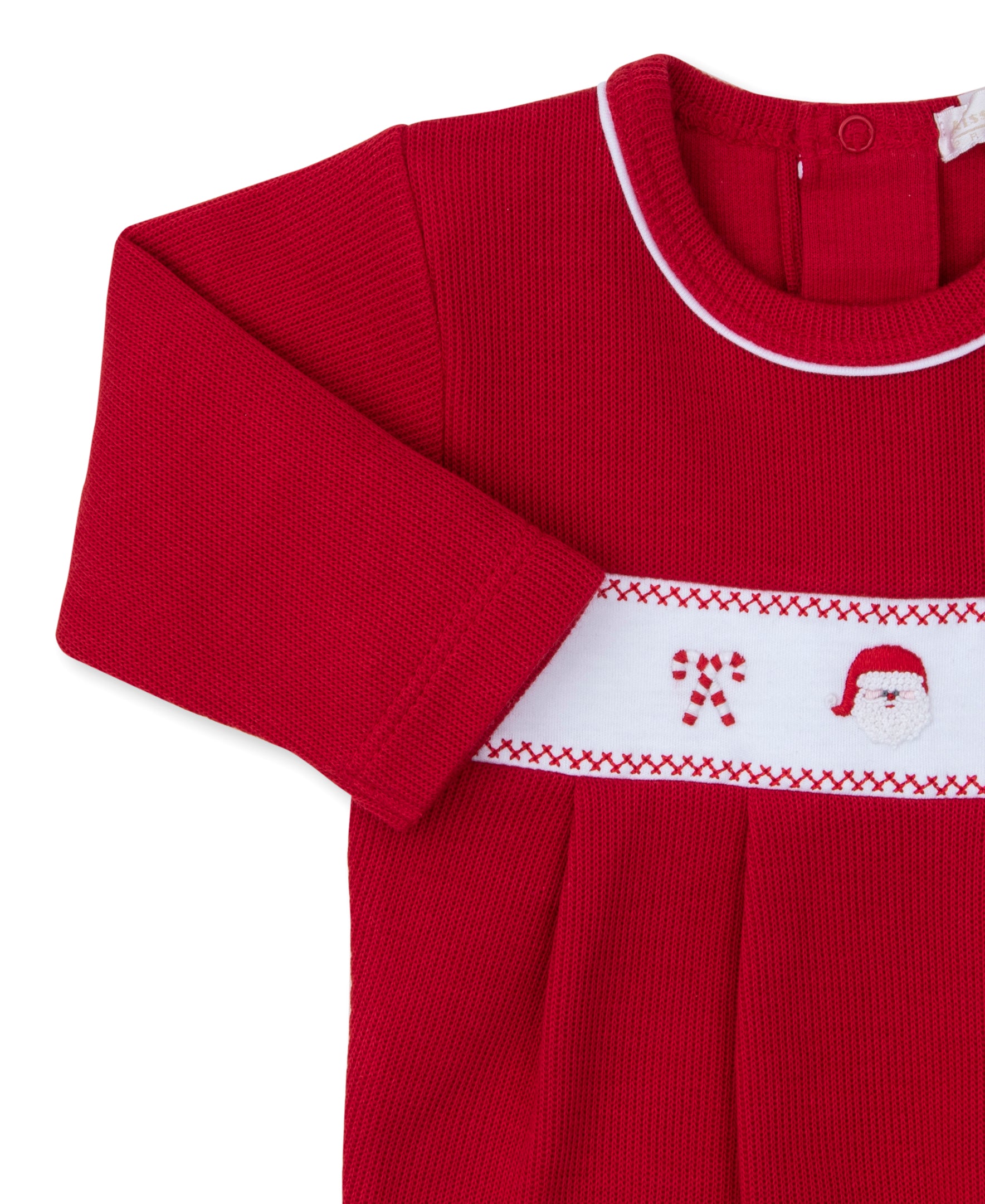 CLB Holiday Medley 26 Hand Emb. Santa Playsuit - Kissy Kissy