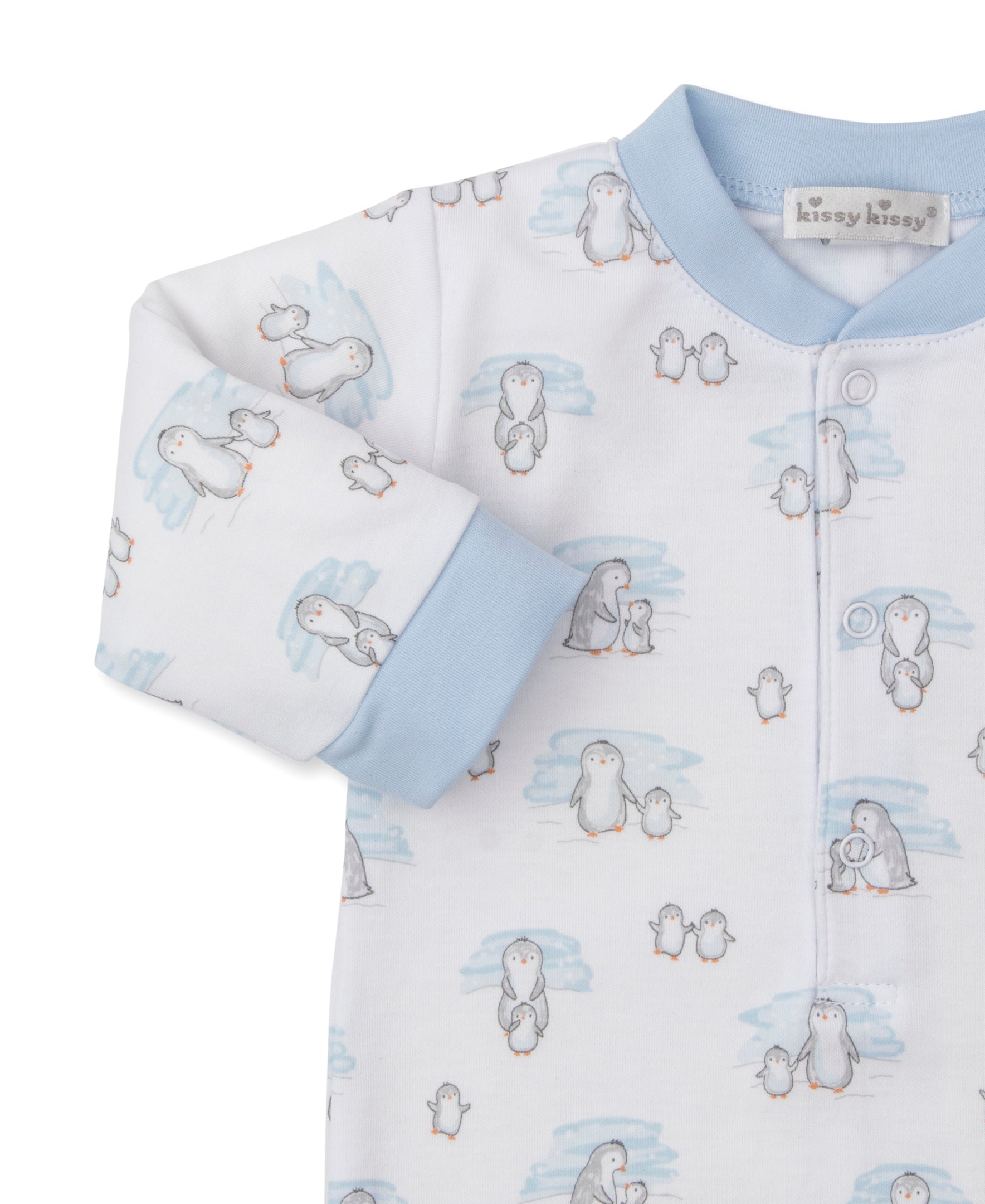 Snow Happy Penguins Blue Playsuit - Kissy Kissy