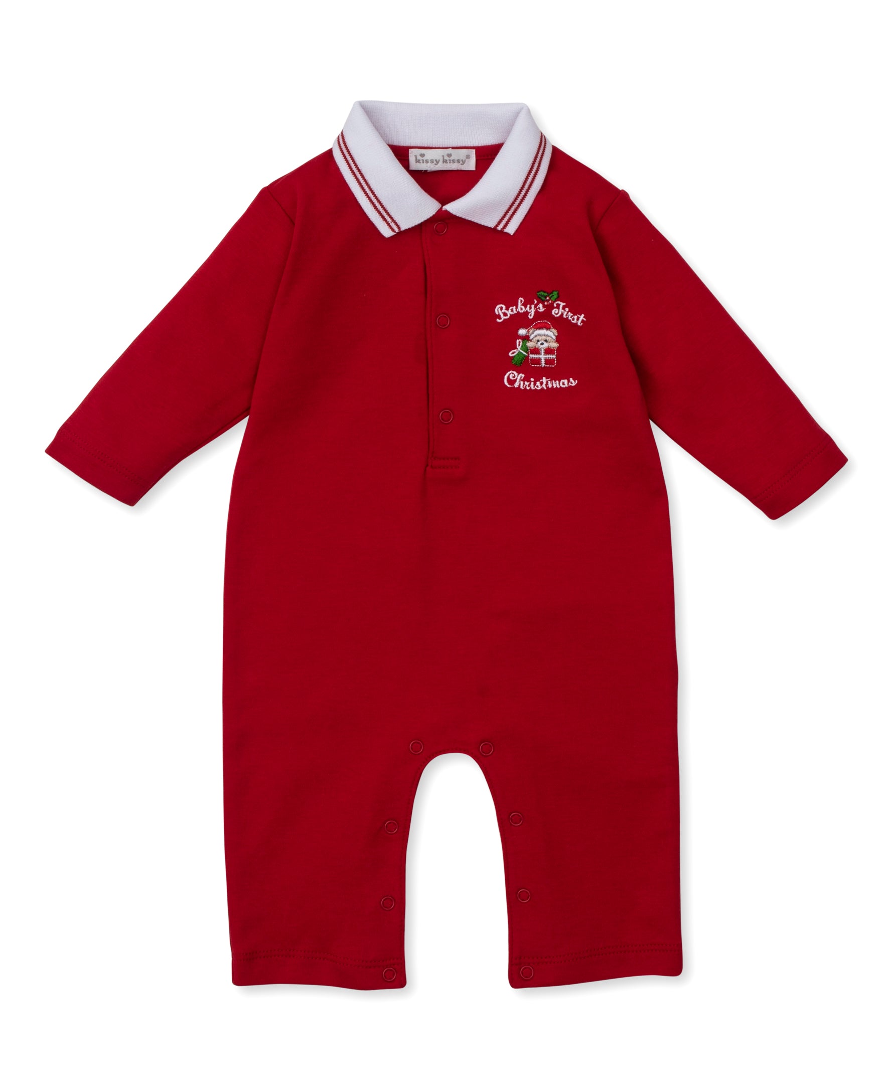 Baby's First Christmas 25 Collar Playsuit - Kissy Kissy