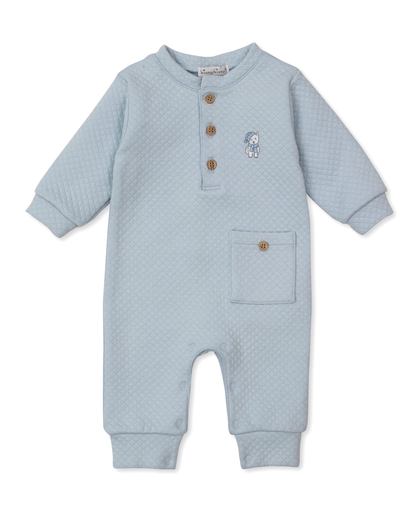 Pack of Pups Blue Jacquard Playsuit - Kissy Kissy