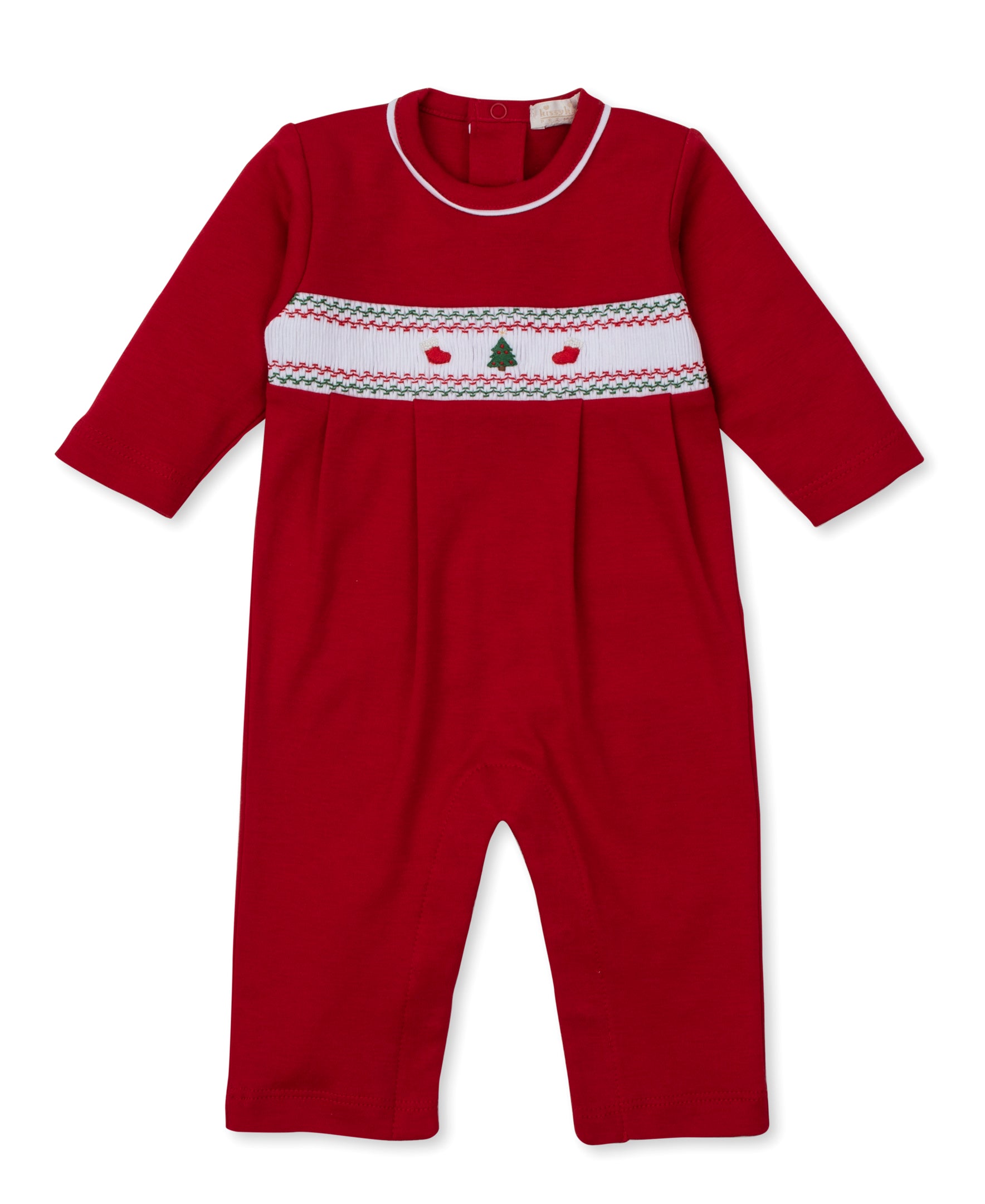 CLB Holiday Medley 25 Christmas Tree Hand Smocked Playsuit - Kissy Kissy