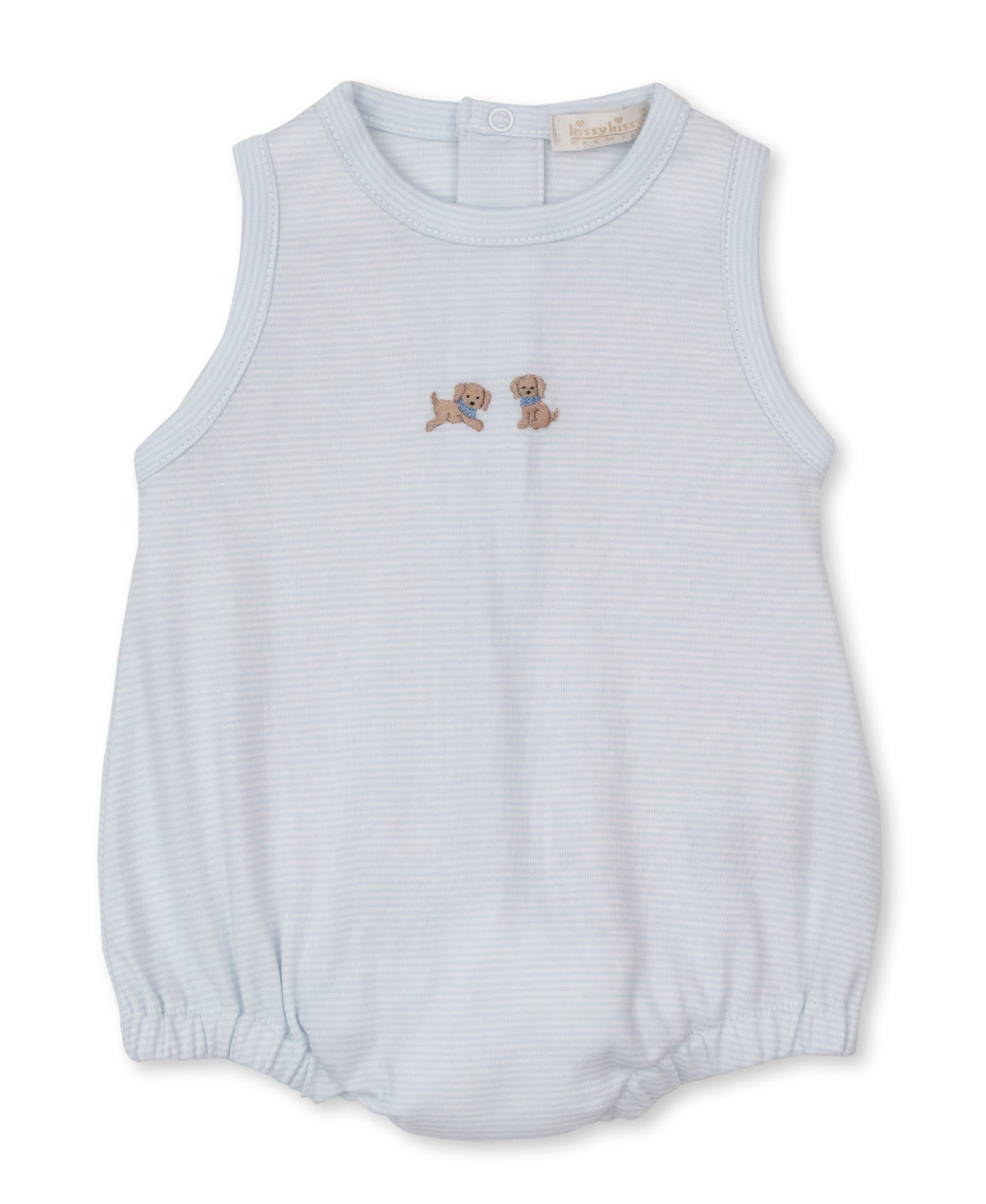 Premier Puppy Play Blue Hand Emb. Stripe Bubble - Kissy Kissy