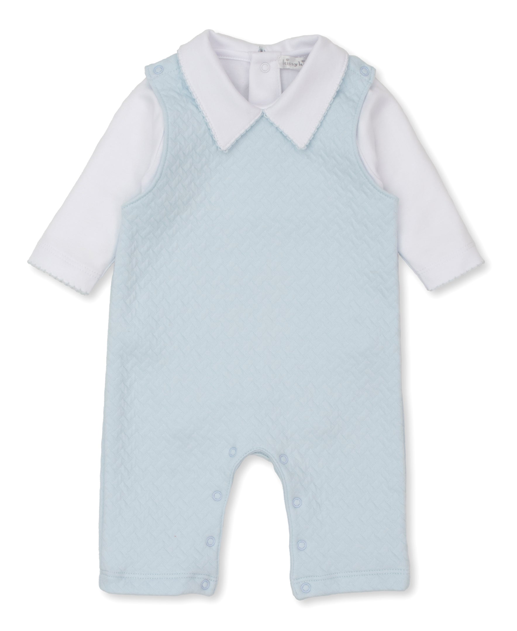 Classic Jacquards Blue Overall Set - Kissy Kissy
