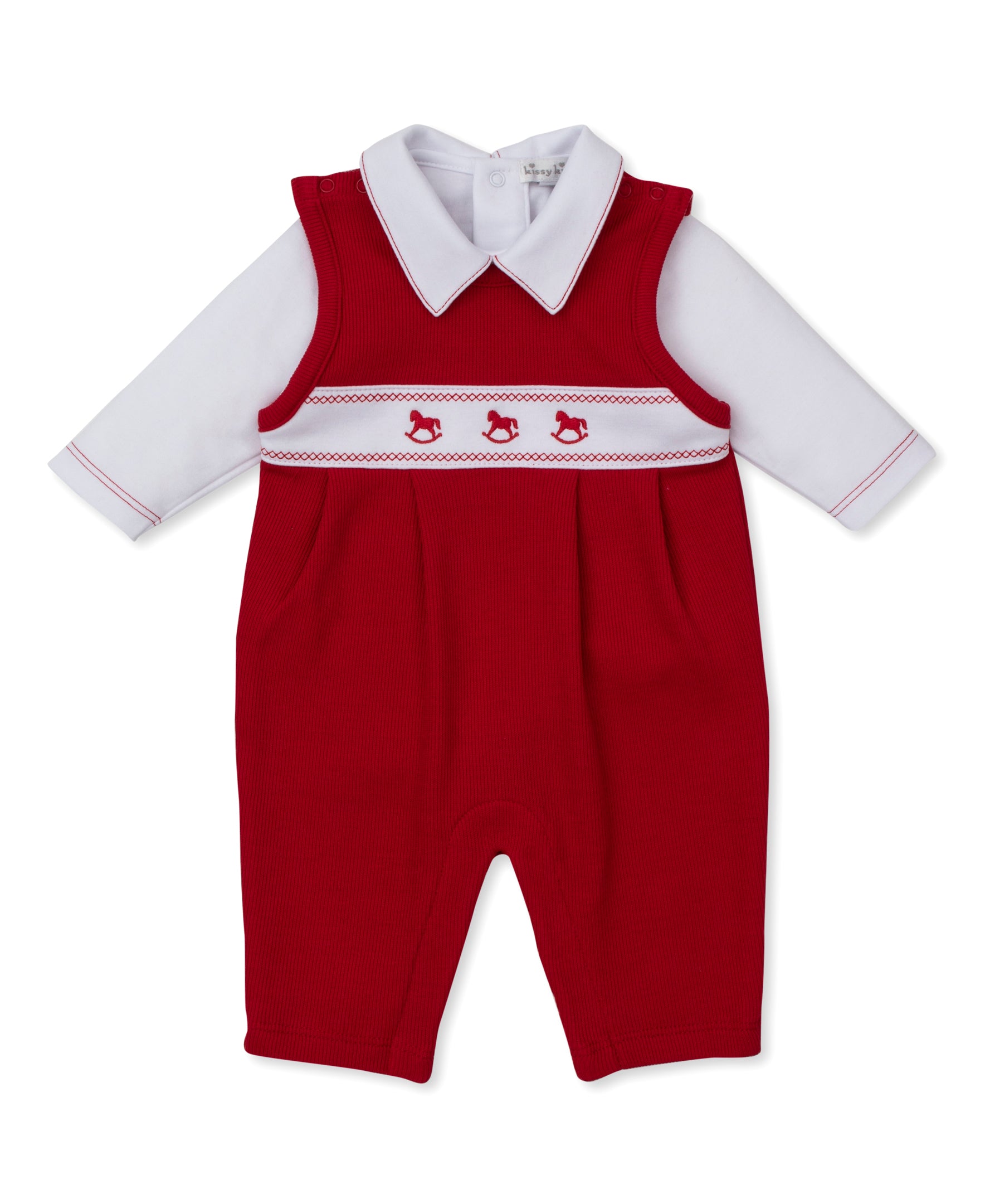 Classic Treasures Holiday 25 Rocking Horse Overall Set - Kissy Kissy