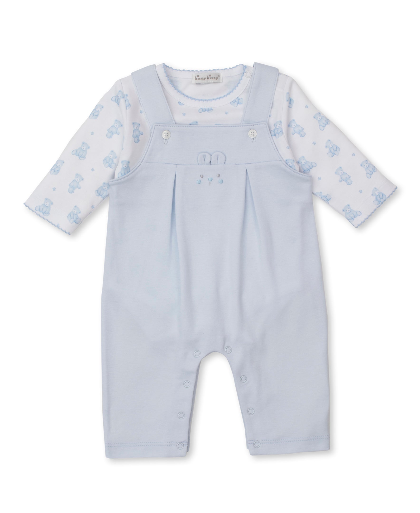 Teddy Bear Time Blue Overall Set - Kissy Kissy