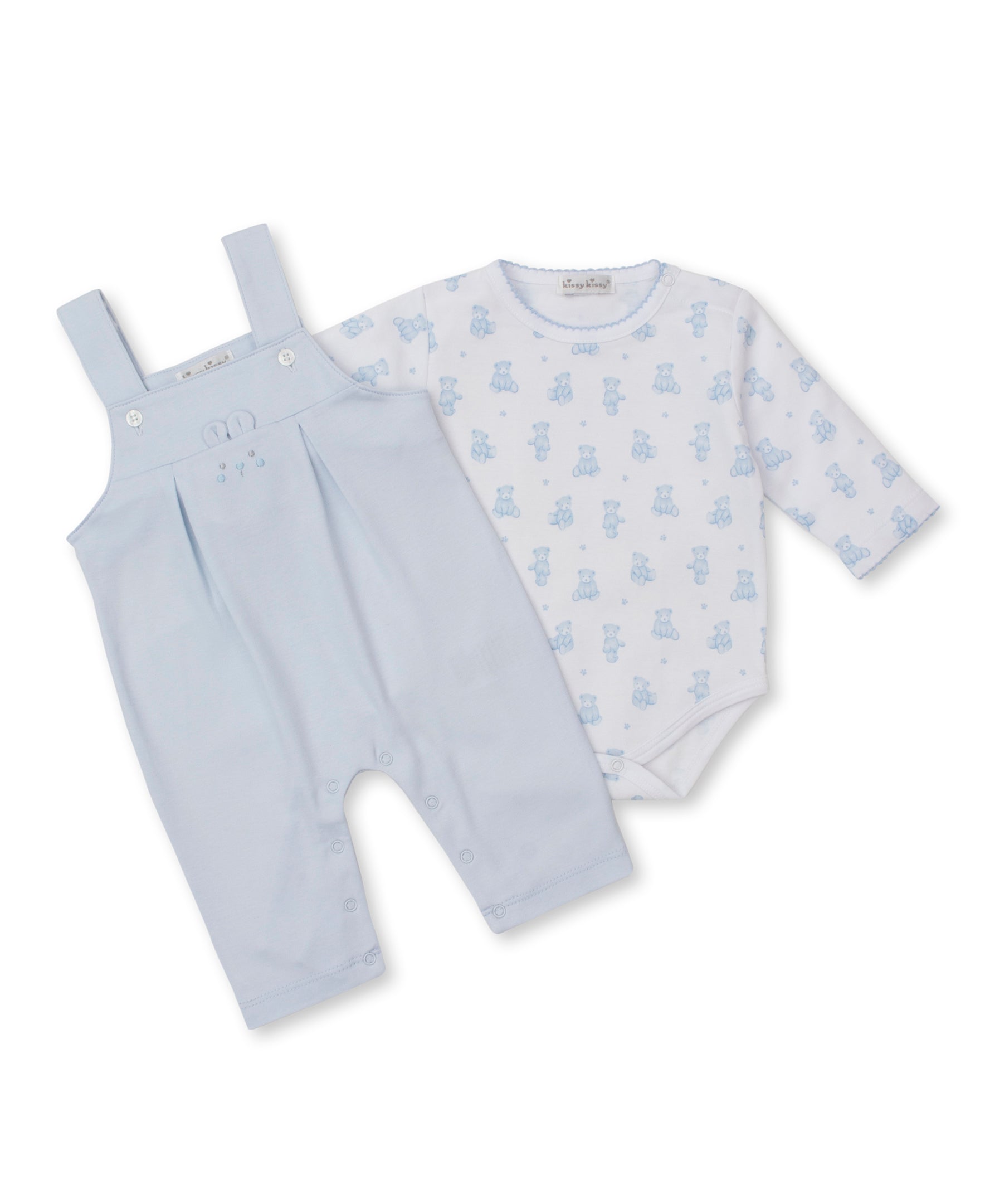 Teddy Bear Time Blue Overall Set - Kissy Kissy