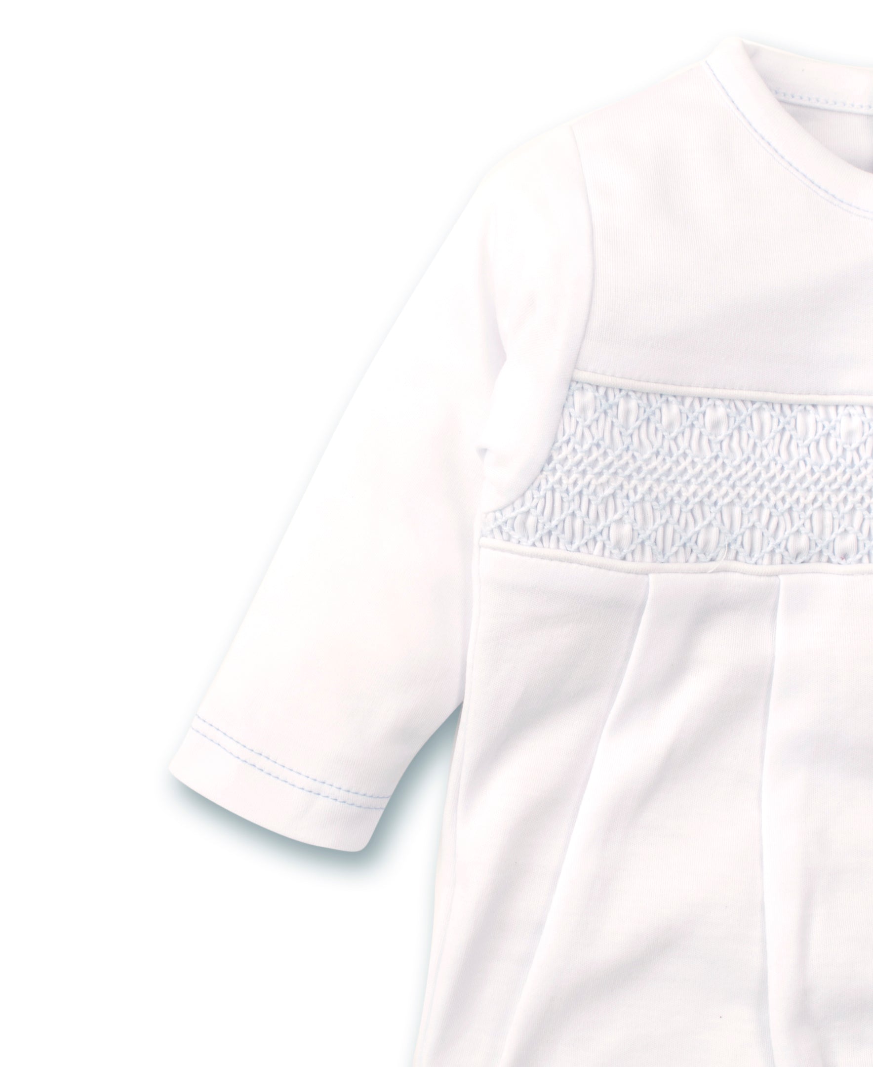 Hand Smocked CLB Charmed White Footie - Kissy Kissy