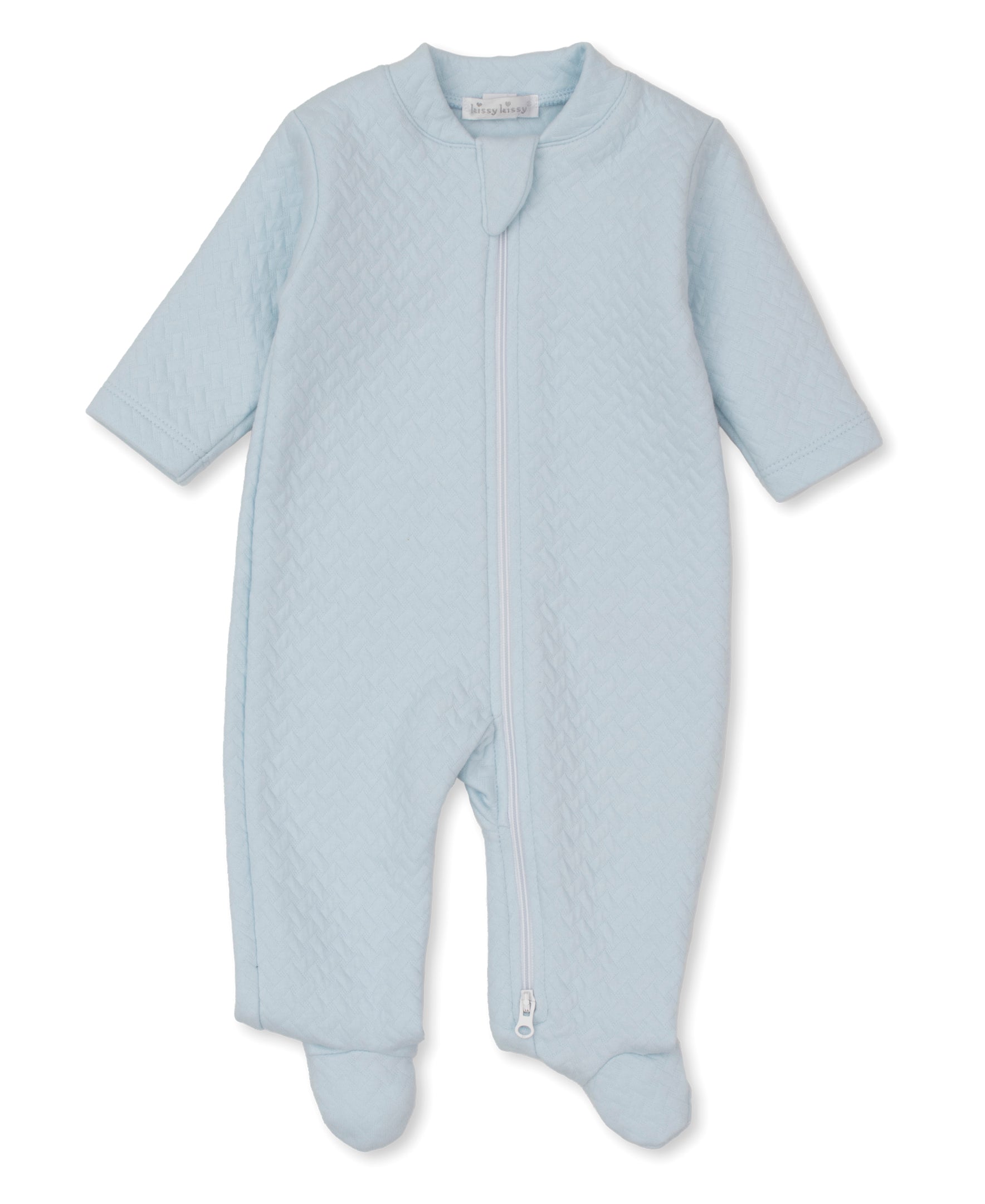 Classic Jacquards Blue Zip Footie - Kissy Kissy