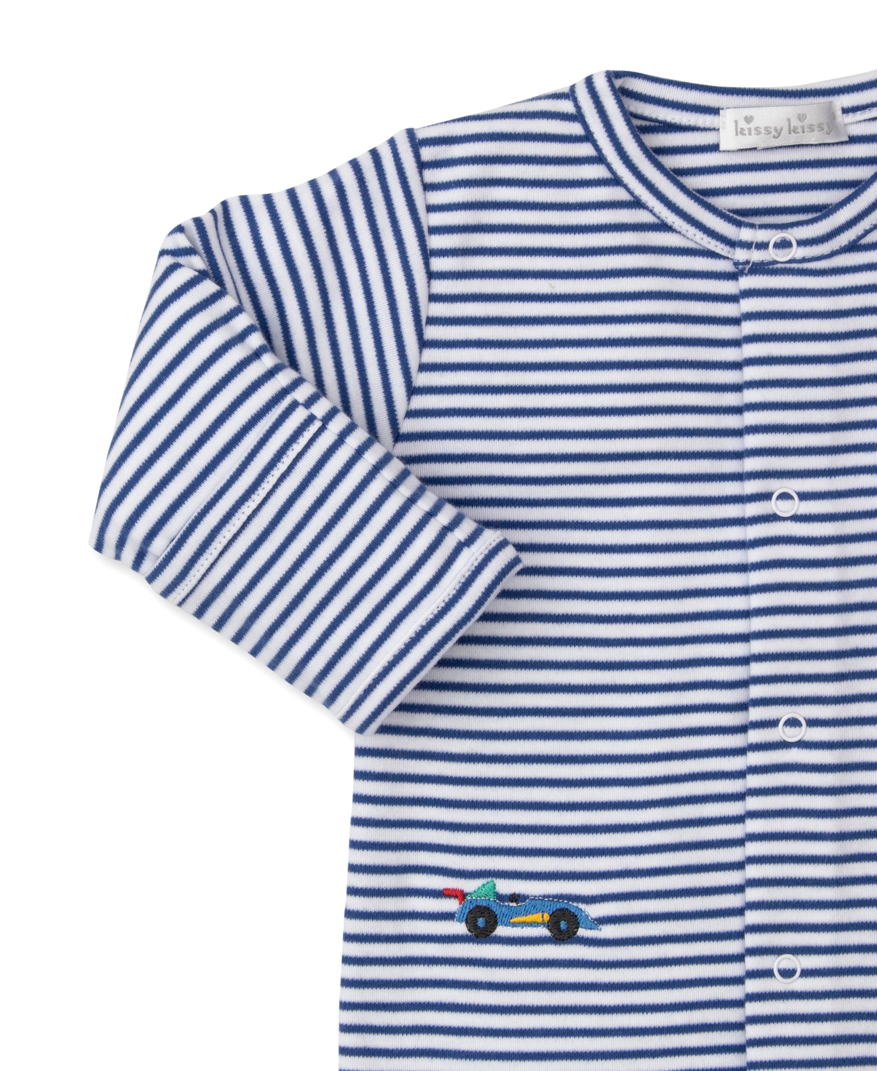 Race Car Rally Stripe Footie - Kissy Kissy