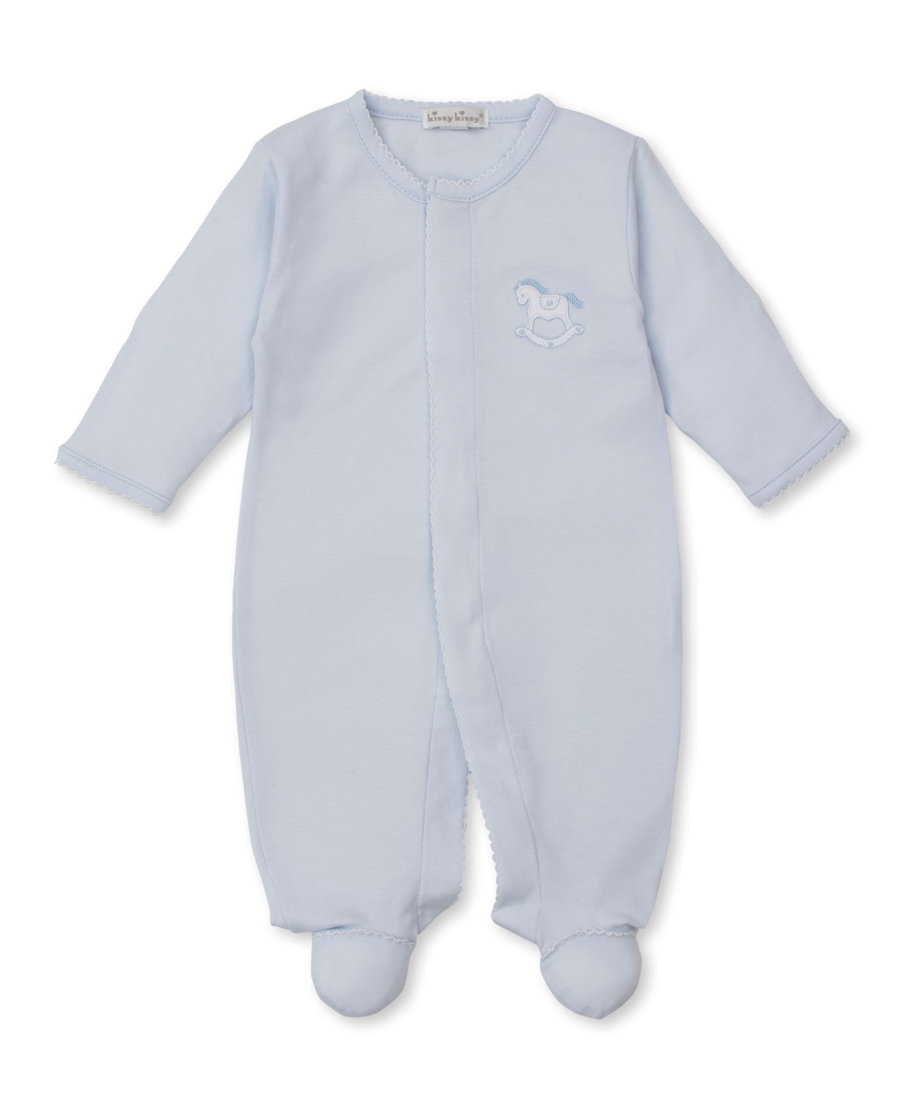 Riding Rockers Blue Footie - Kissy Kissy