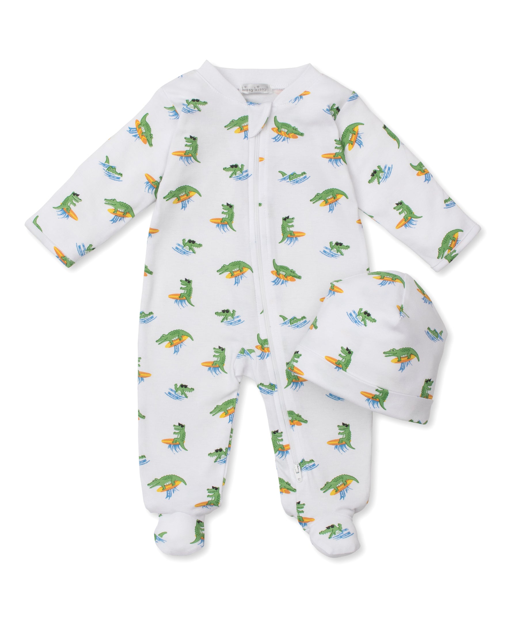 Crocodiles Zip Footie & Hat Set - Kissy Kissy