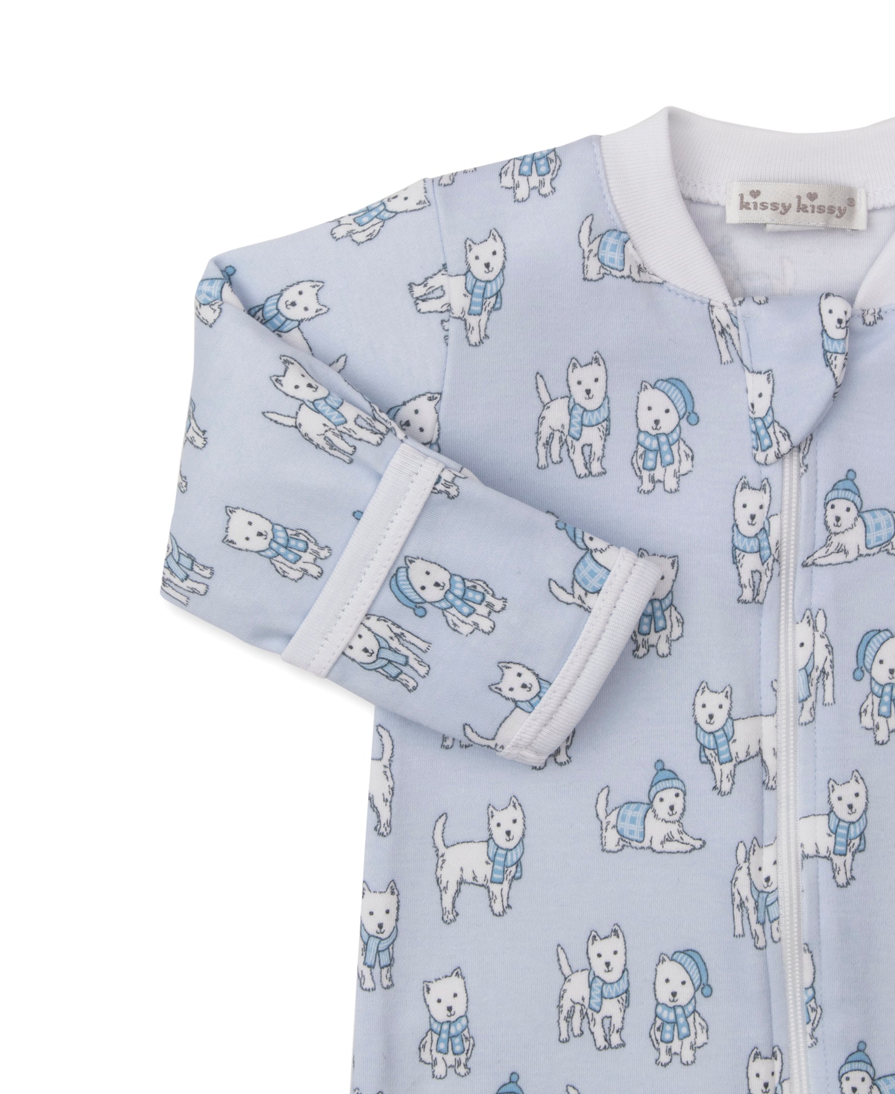 Pack of Pups Blue Zip Footie - Kissy Kissy