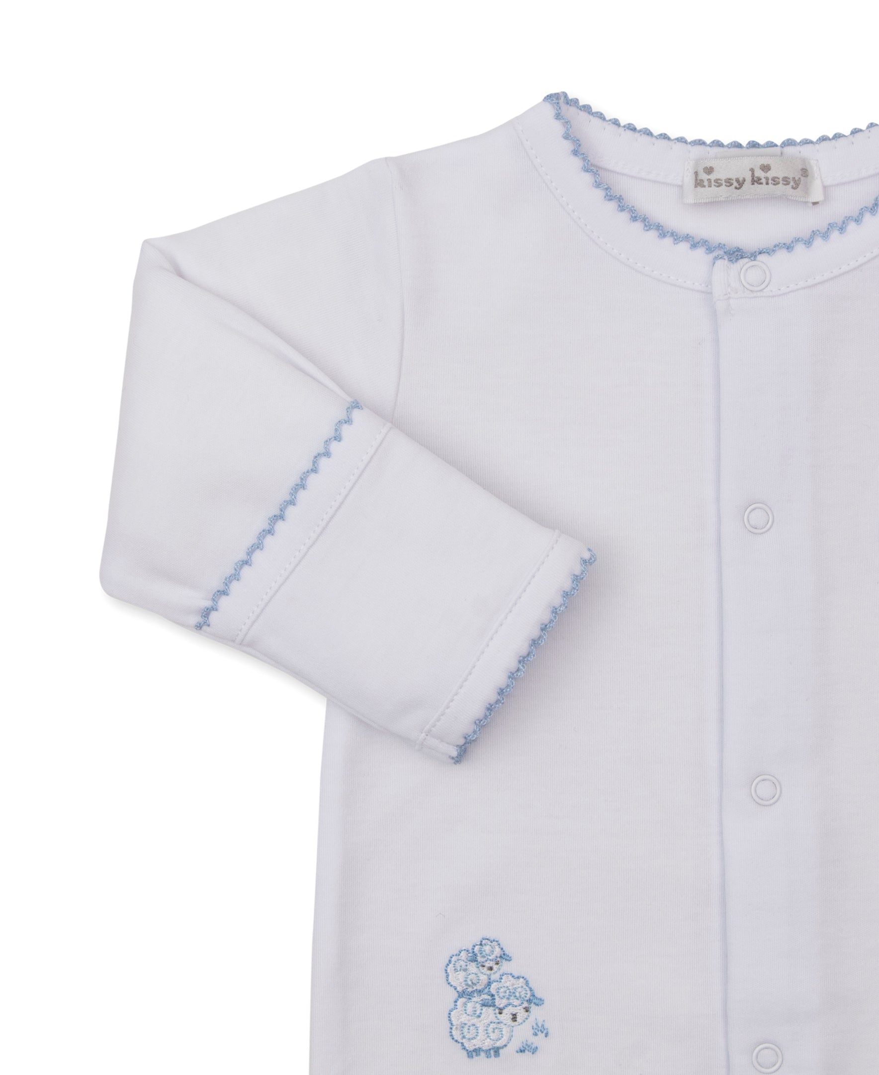 Sweet Sheep White/Blue Footie & Hat Set