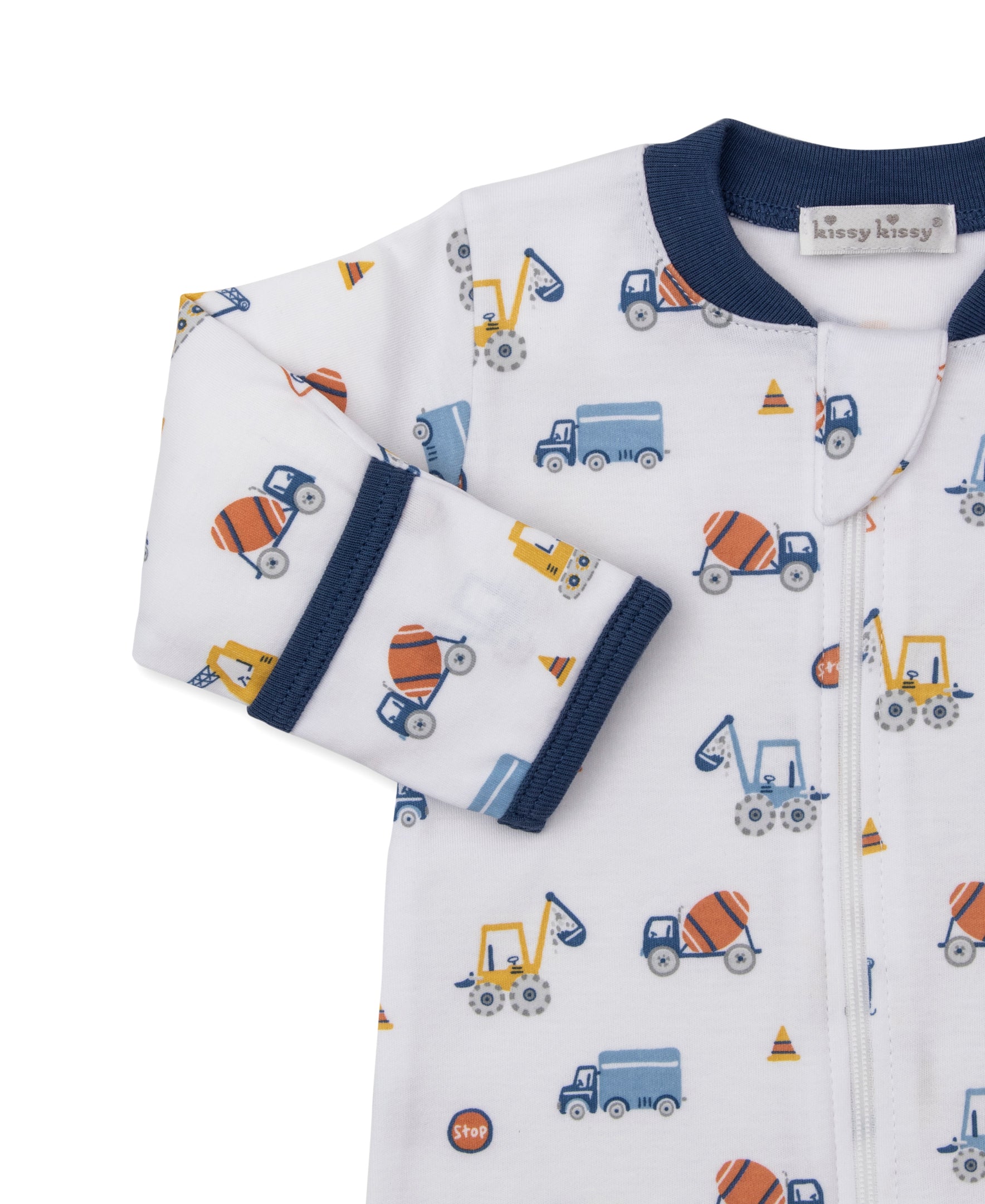 Construction Roadwork Zip Footie - Kissy Kissy