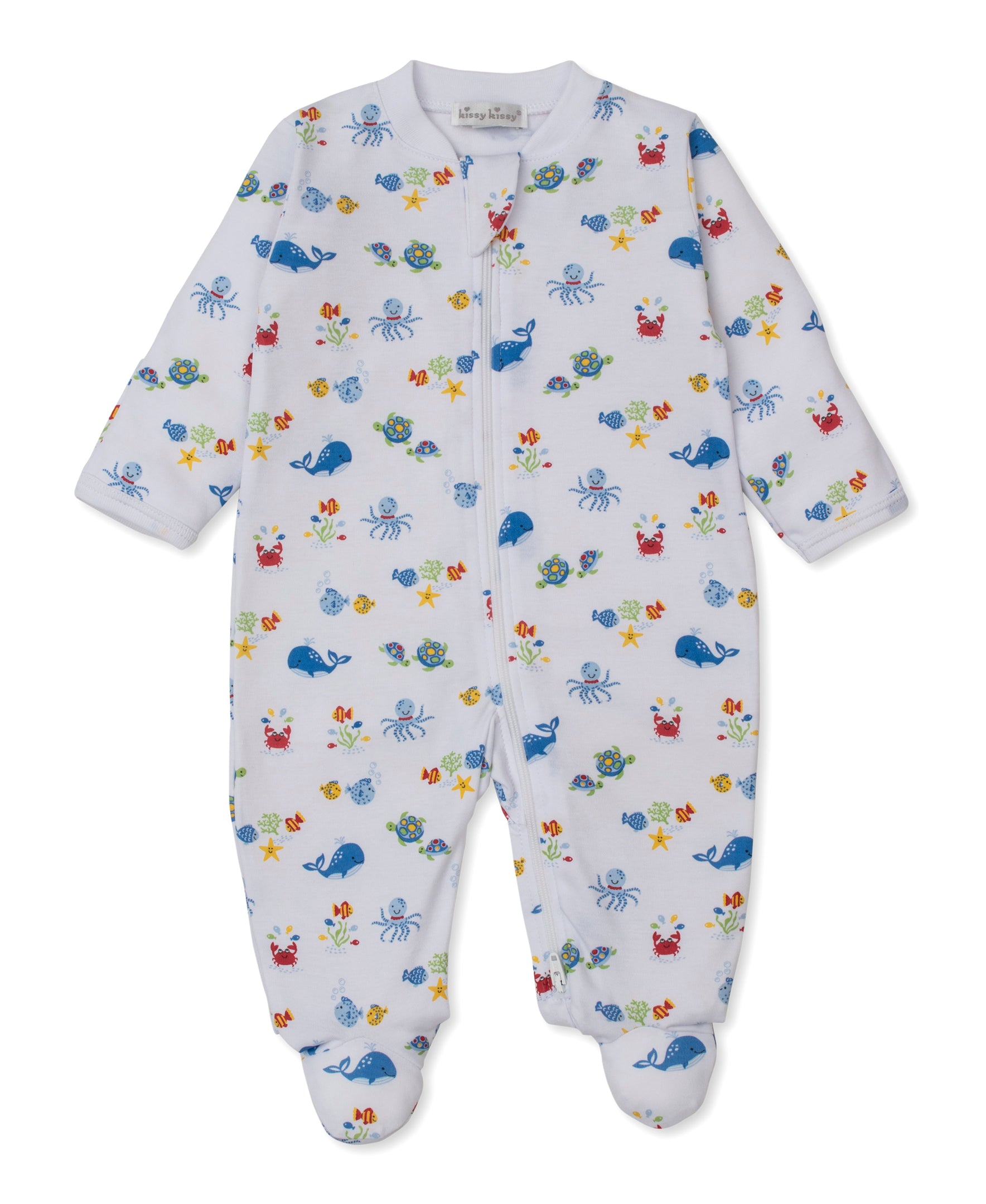 Ocean Antics Blue Zip Footie