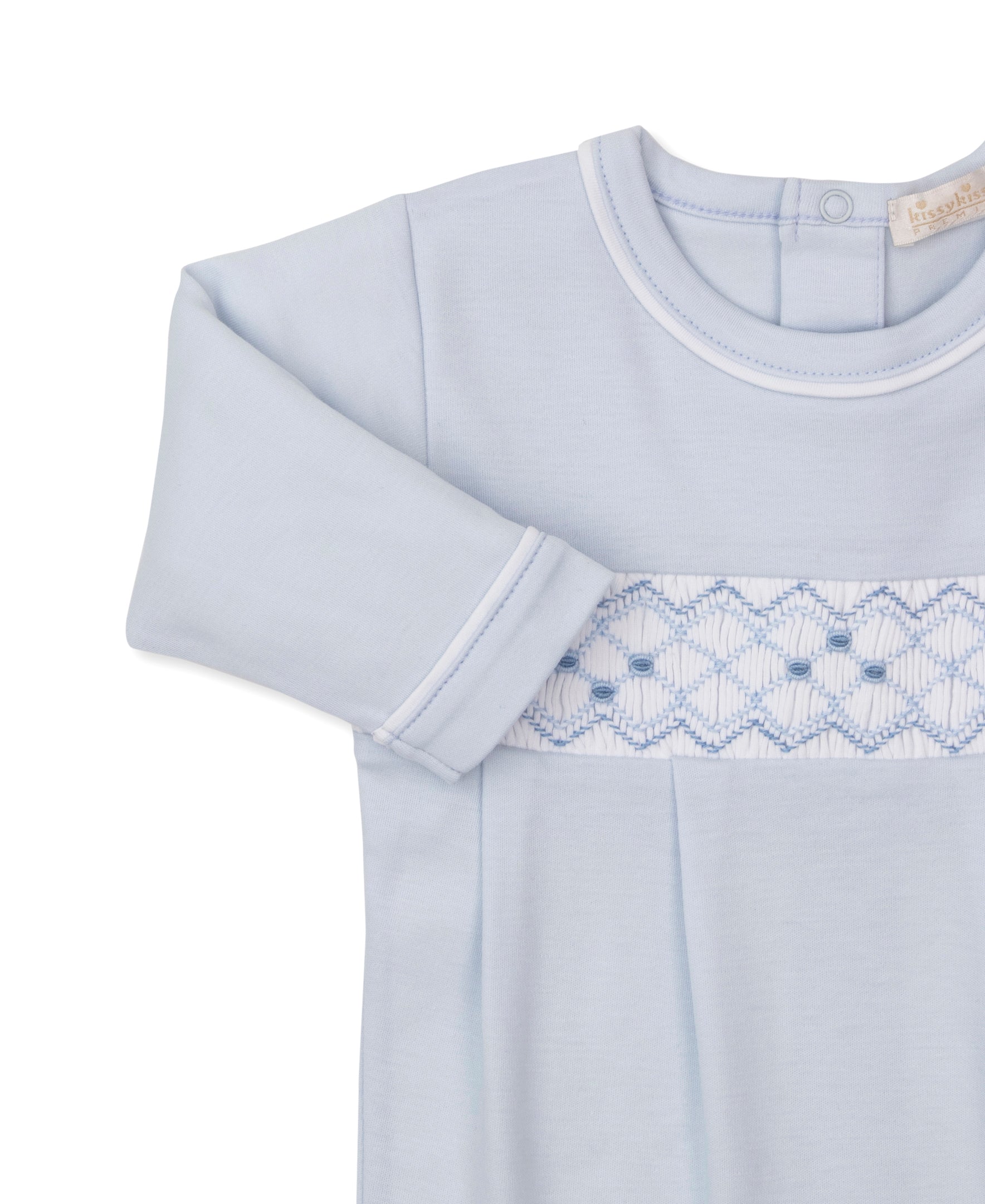 CLB Summer 26 Blue Hand Smocked Footie