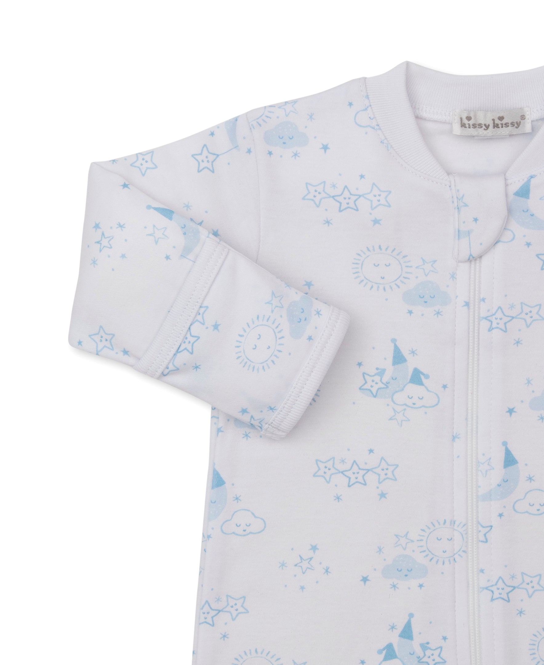 Nightfall Blue Zip Footie - Kissy Kissy