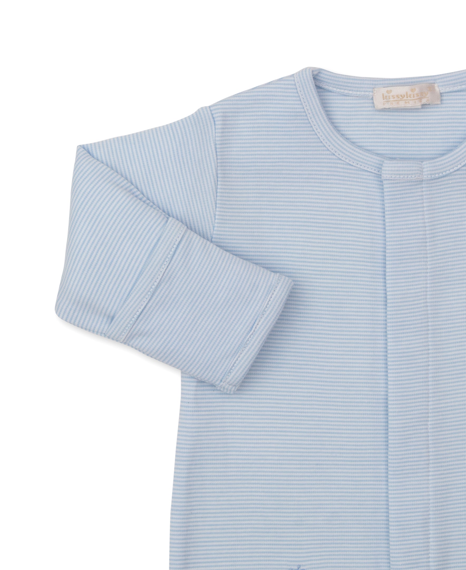 SCE Safari Party Blue Hand Emb. Stripe Footie