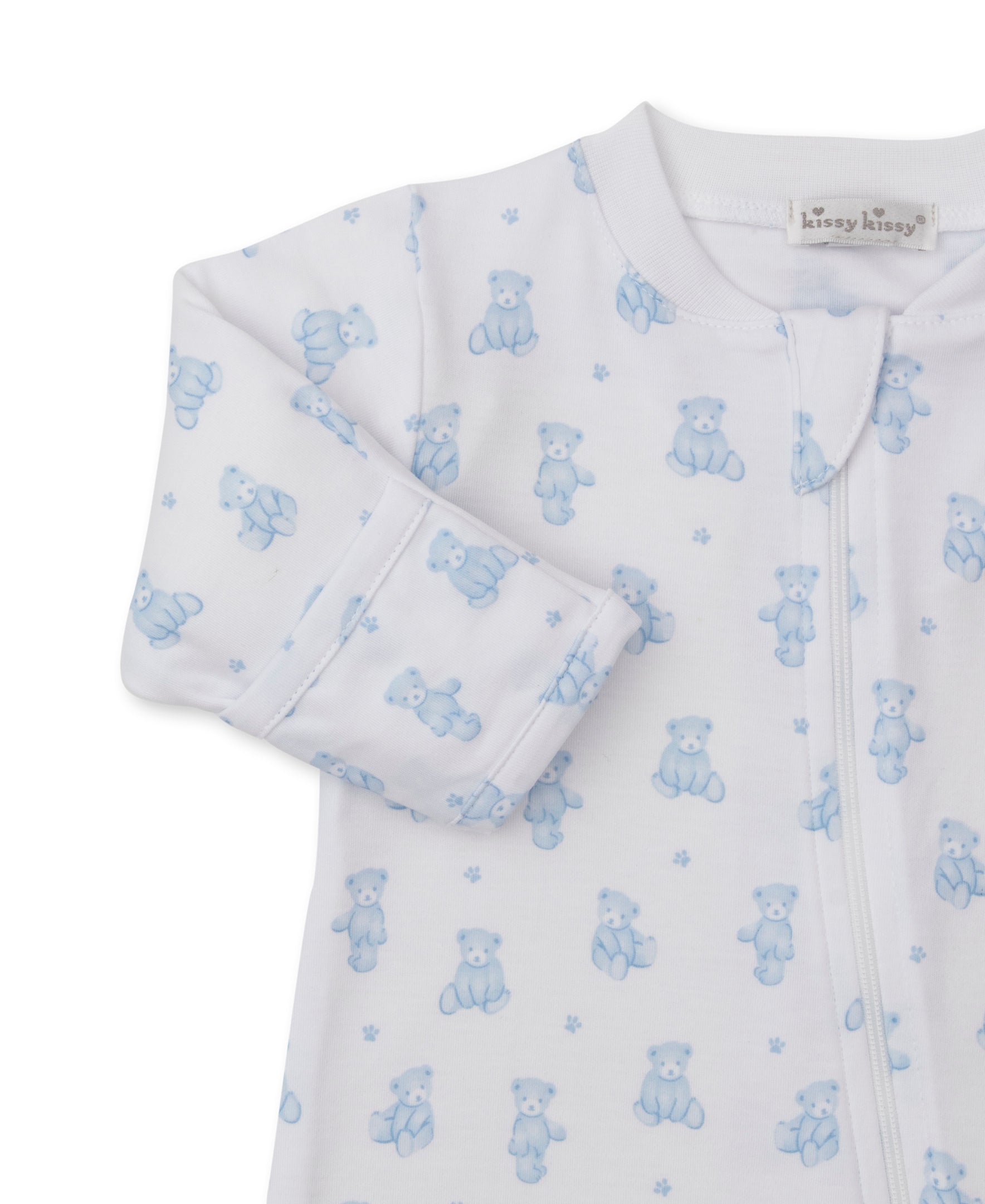 Teddy Bears Blue Zip Footie - Kissy Kissy