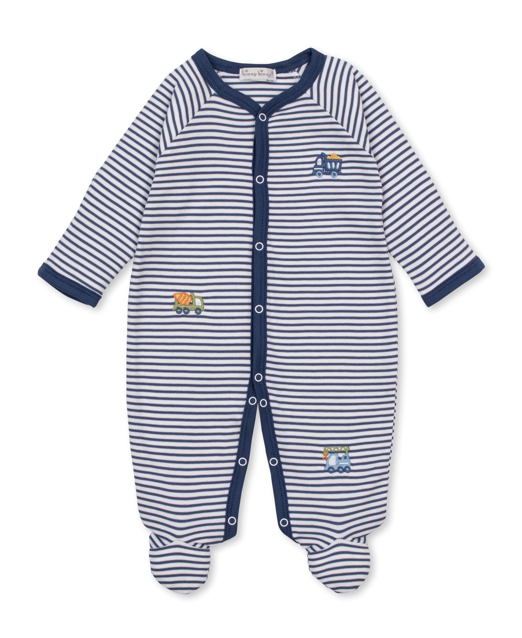Construction Demo Stripe Footie - Kissy Kissy