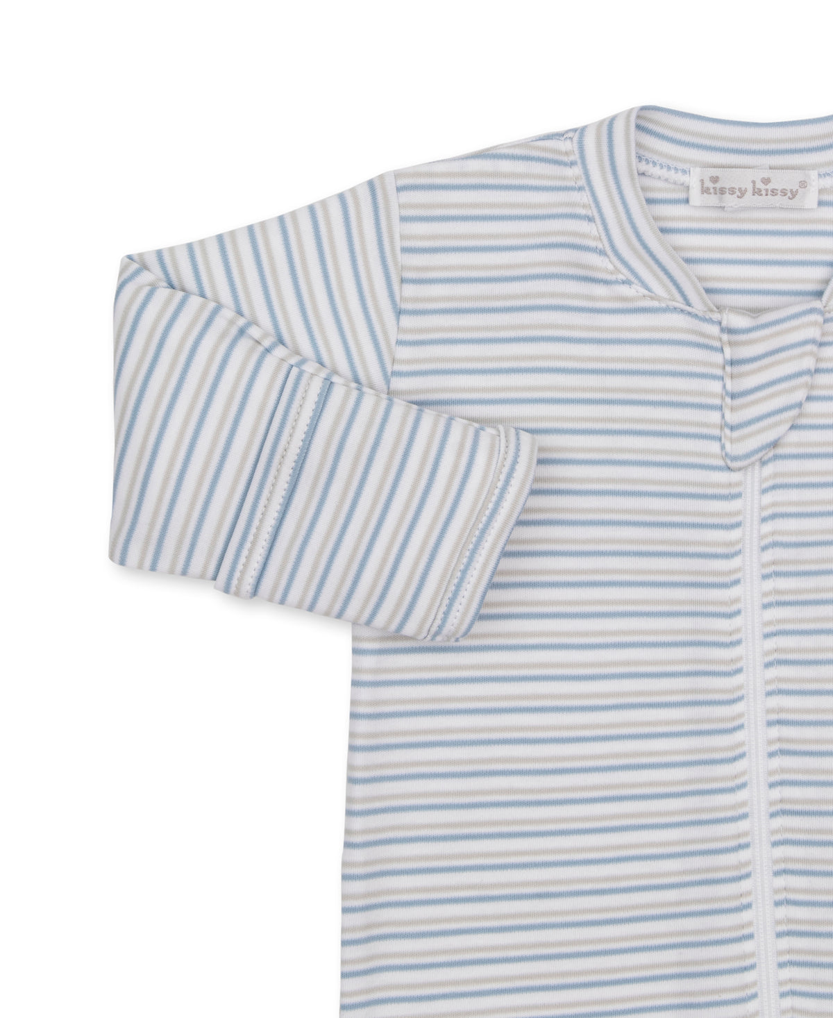 Jungle Hang Out Grey Stripe Zip Footie - Kissy Kissy