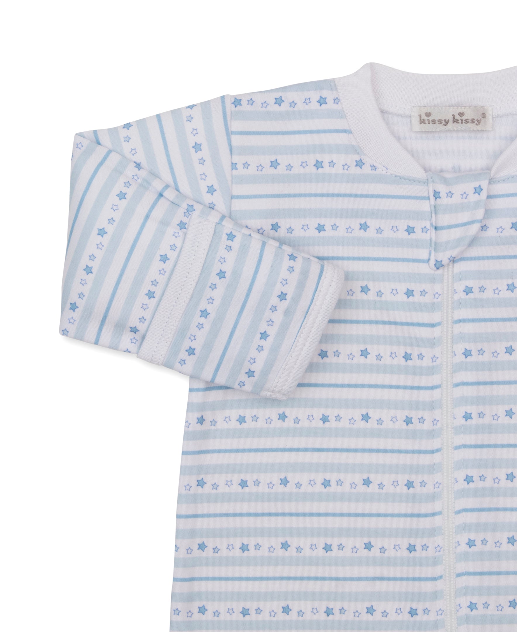 Starry Stripes Blue Zip Footie