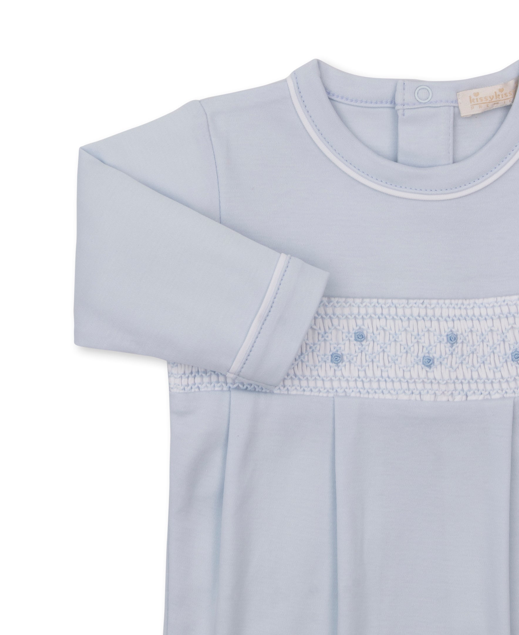 CLB Fall 26 Blue Hand Smocked Footie