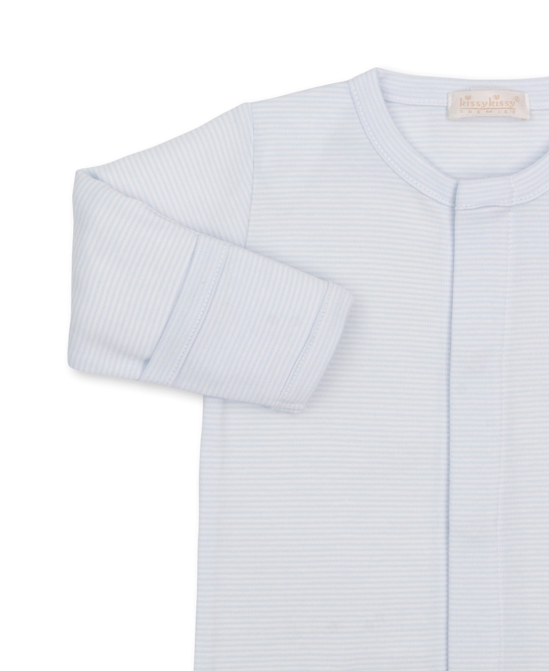 SCE Jungle Hang Out Blue Hand Emb. Stripe Footie - Kissy Kissy