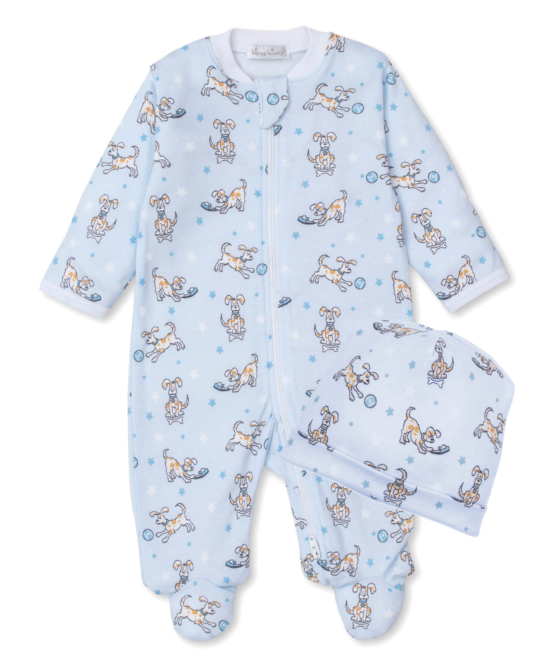 Fetch Zip Footie & Hat Set - Kissy Kissy