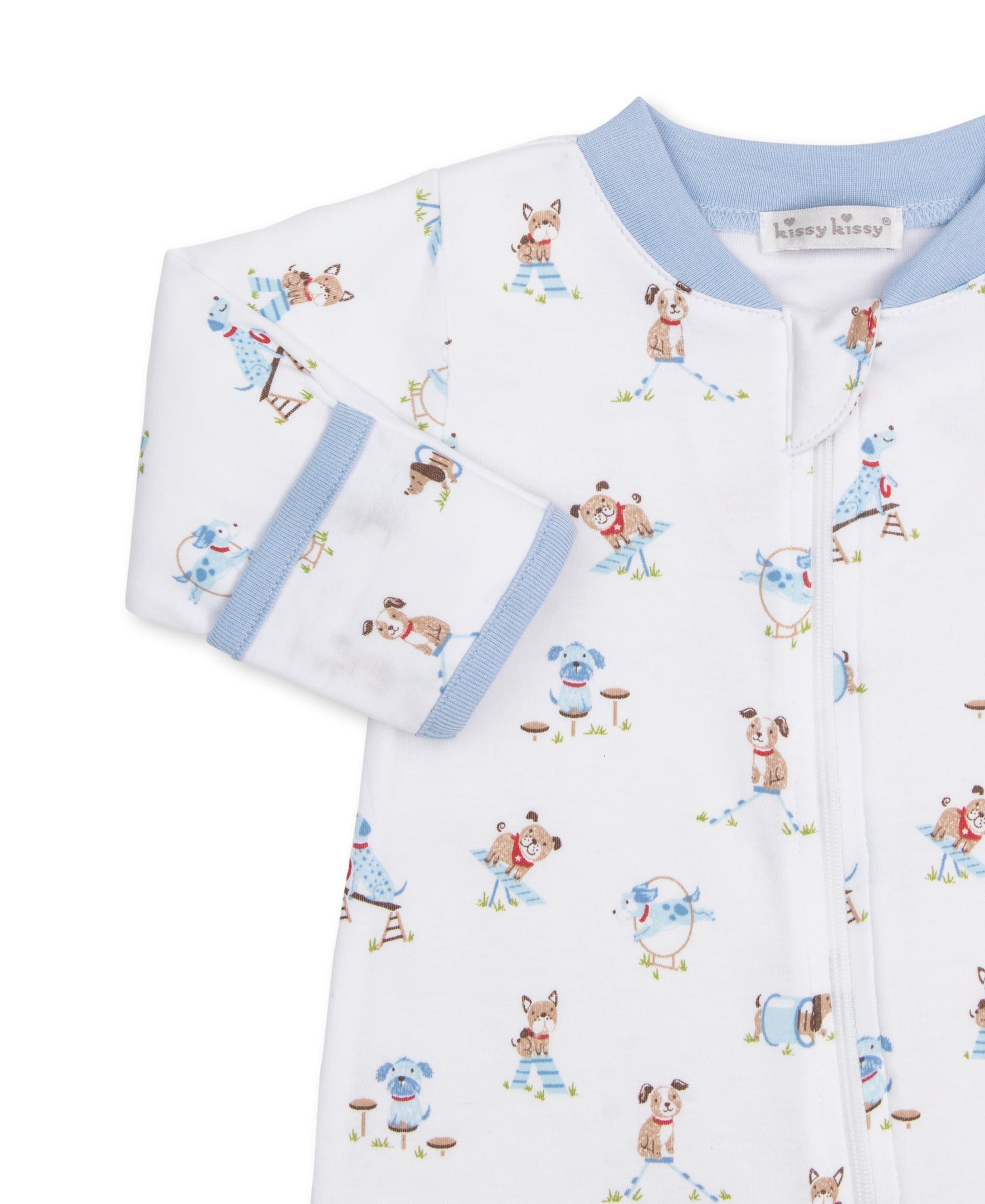 Playground Pups Zip Footie & Hat Set - Kissy Kissy