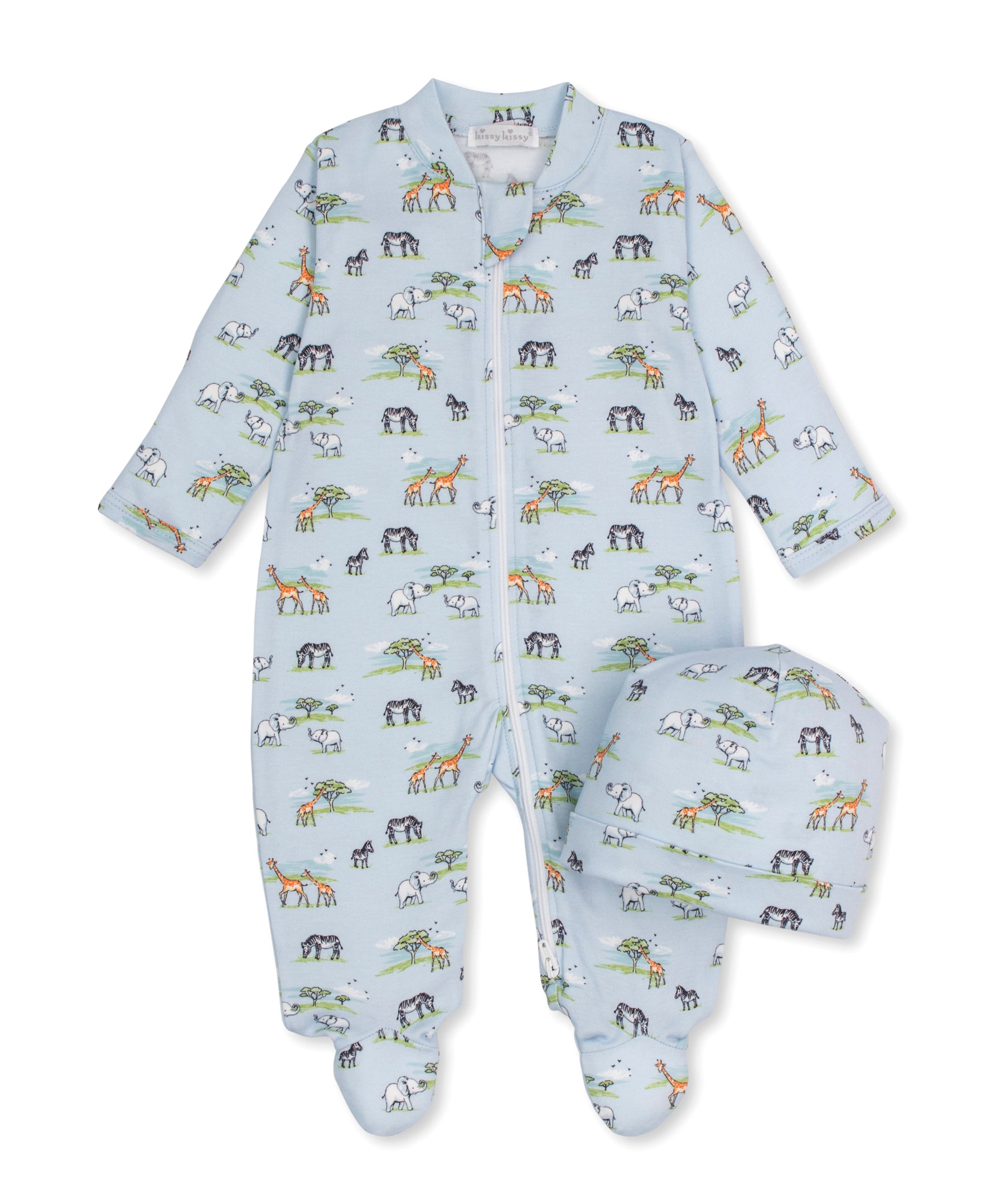 Jungle Oasis Zip Footie & Hat Set - Kissy Kissy