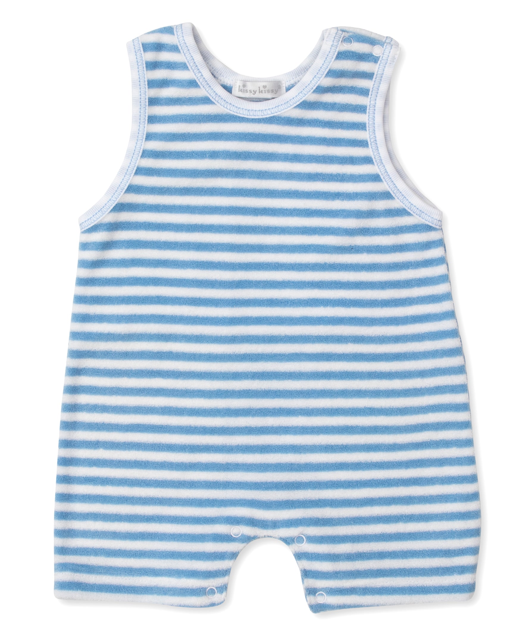Cabana Terry Stripes Light Blue Sleeveless Playsuit - Kissy Kissy