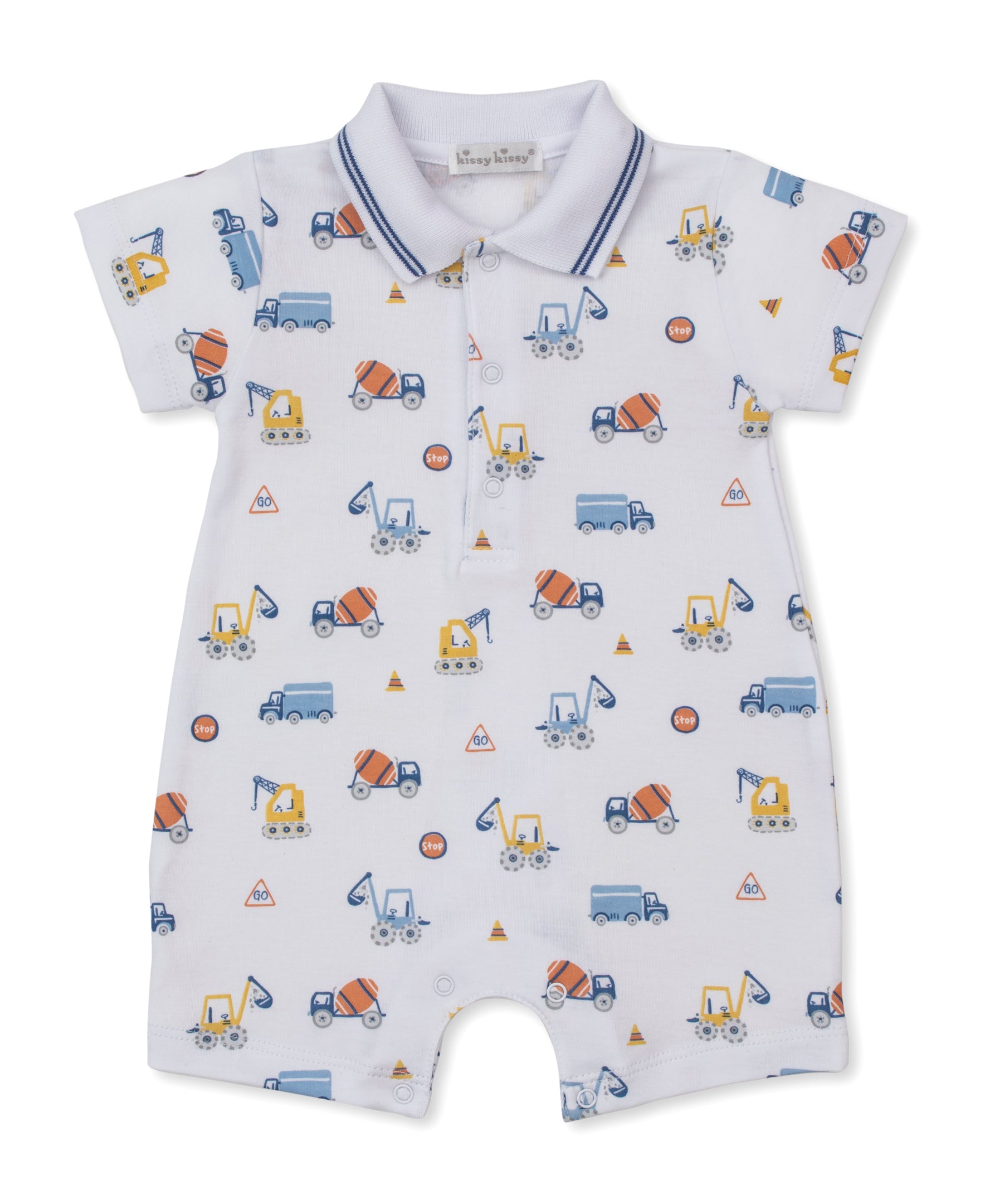 Construction Roadwork Short Playsuit w/ Collar - Kissy Kissy