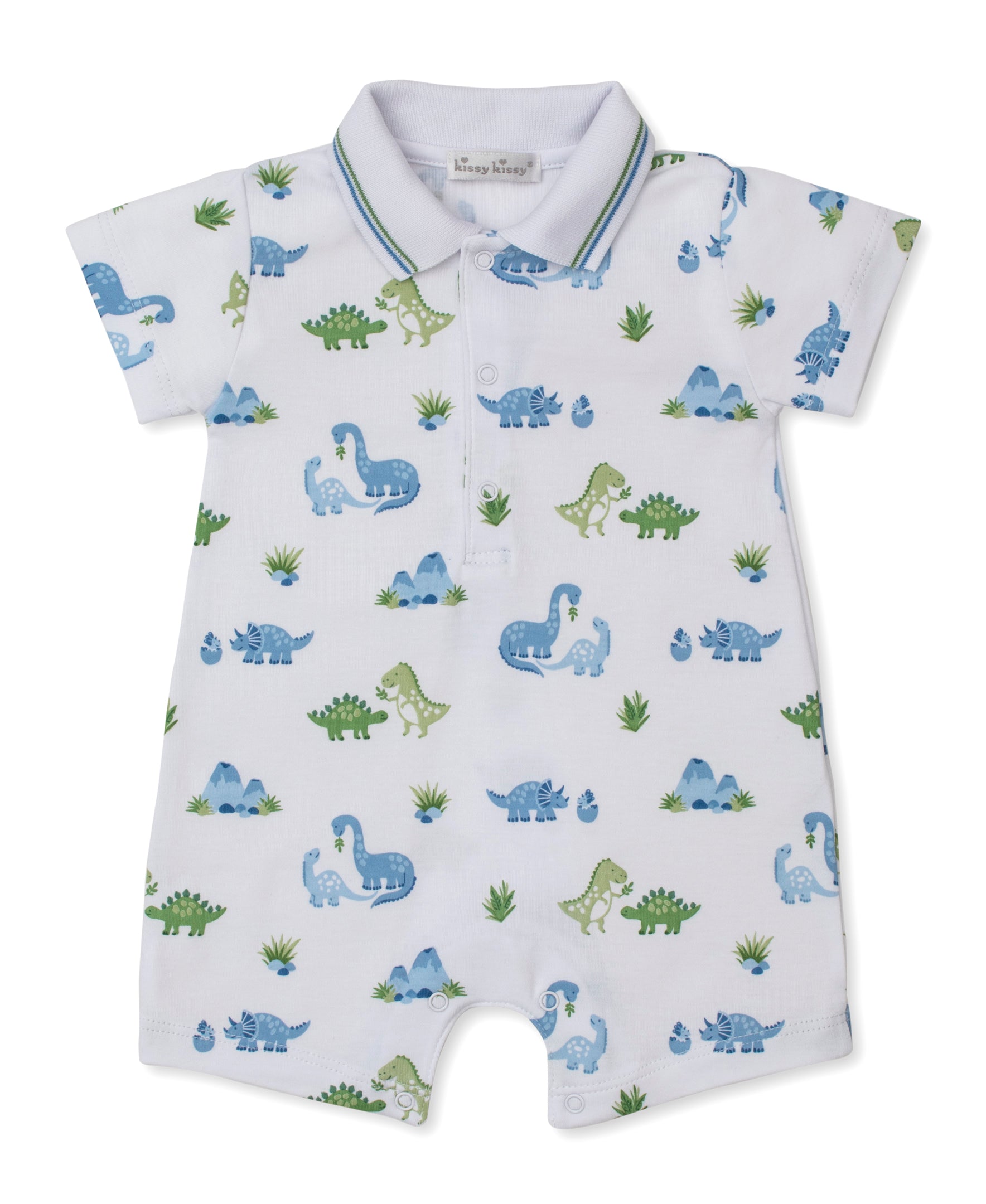 Dinosaur Delight Short Playsuit w/ Collar - Kissy Kissy