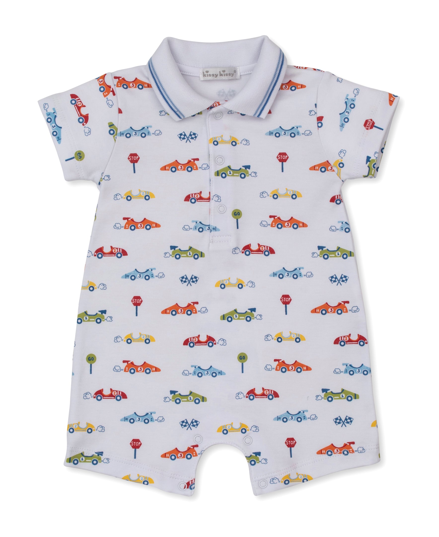 Sizzling Speedway Short Playsuit w/ Collar - Kissy Kissy