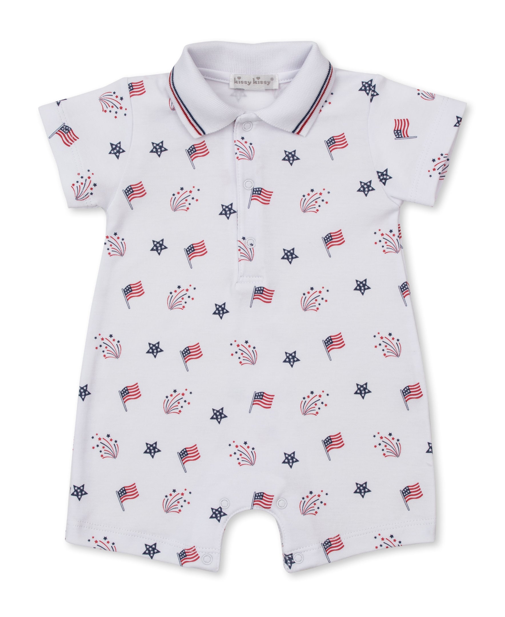 Star-Spangled Freedom Short Playsuit w/ Collar - Kissy Kissy