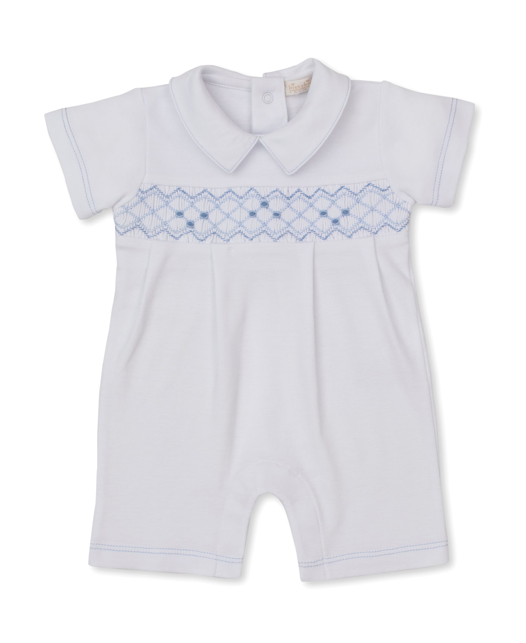 CLB Summer 26 White Hand Smocked Short Playsuit