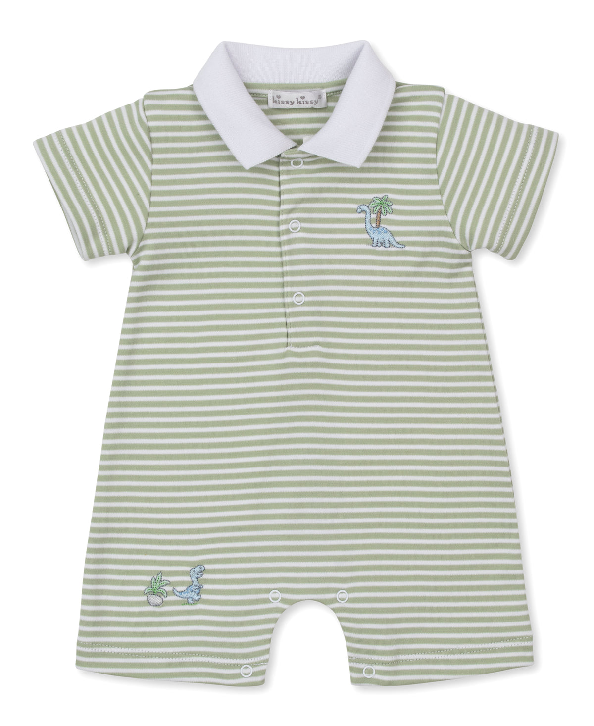 Dino Valley Short Stripe Playsuit w/ Collar - Kissy Kissy