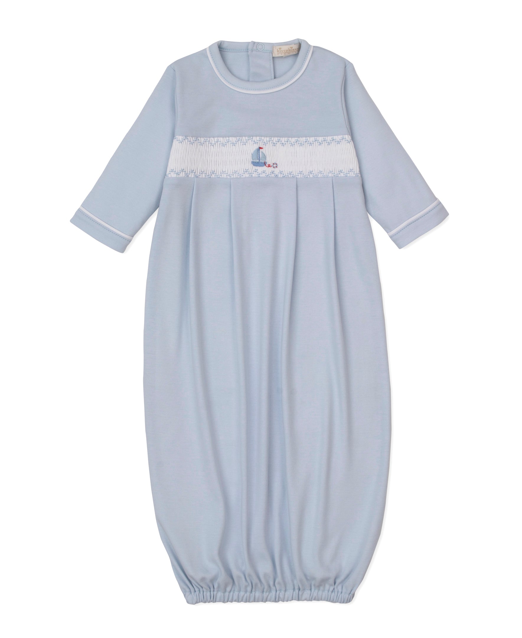 CLB Summer Medley 26 Blue Hand Smocked Sack Gown