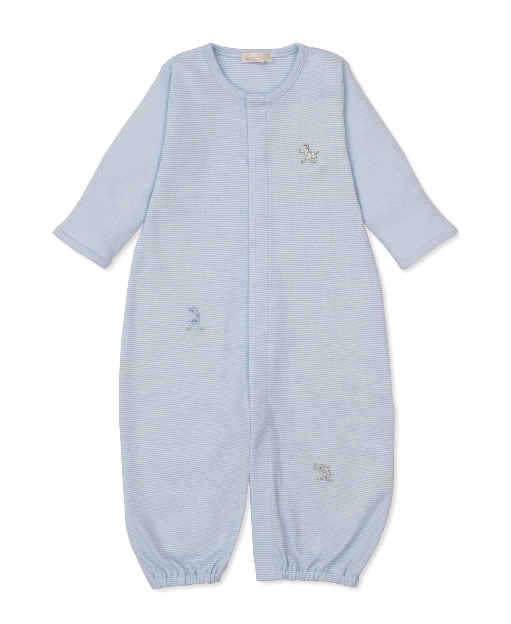 SCE Safari Party Blue Hand Emb. Stripe Conv. Gown - Kissy Kissy