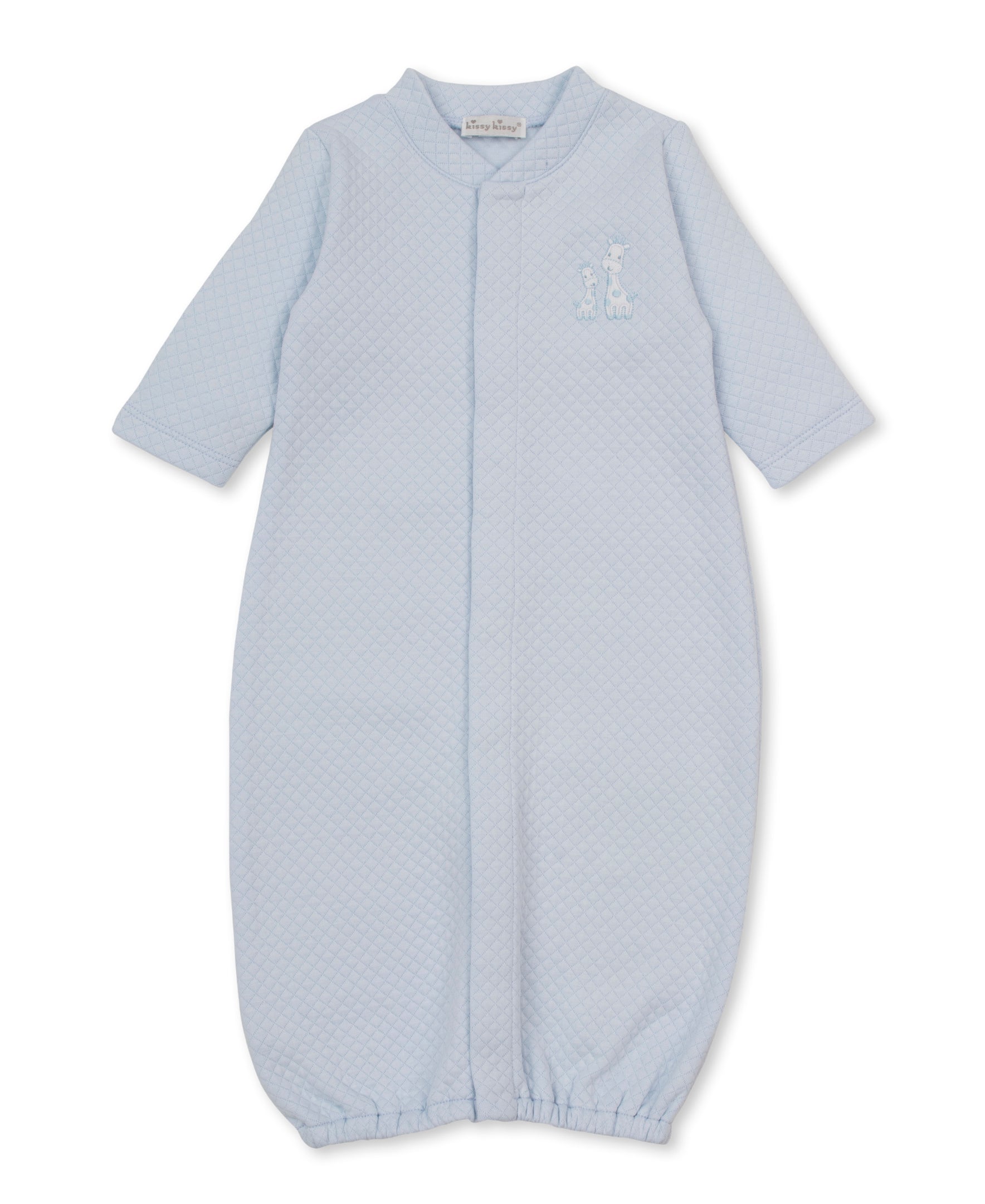 Giraffe Laughs Blue Jacquard Convertible Gown - Kissy Kissy