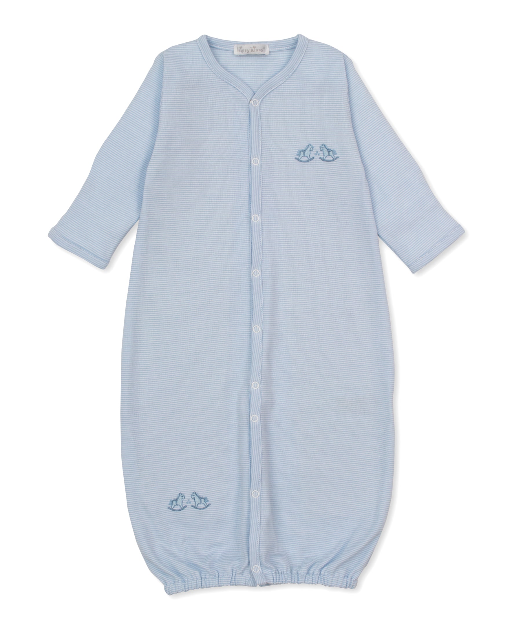 Gingham Rockers Blue Stripe Convertible Gown