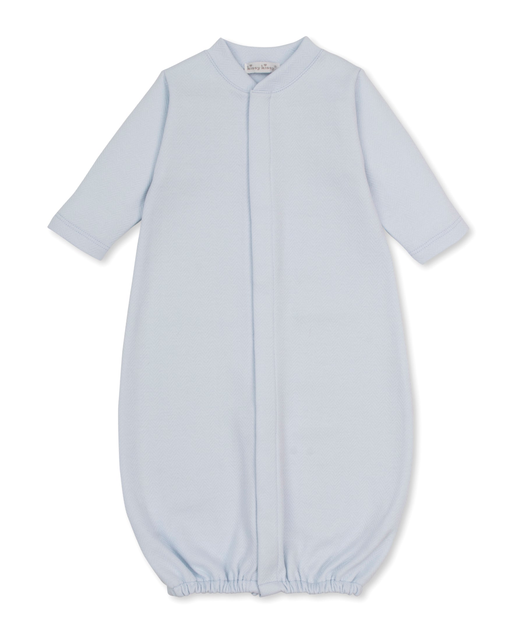 Baby Blessings Blue Jacquard Convertible Gown