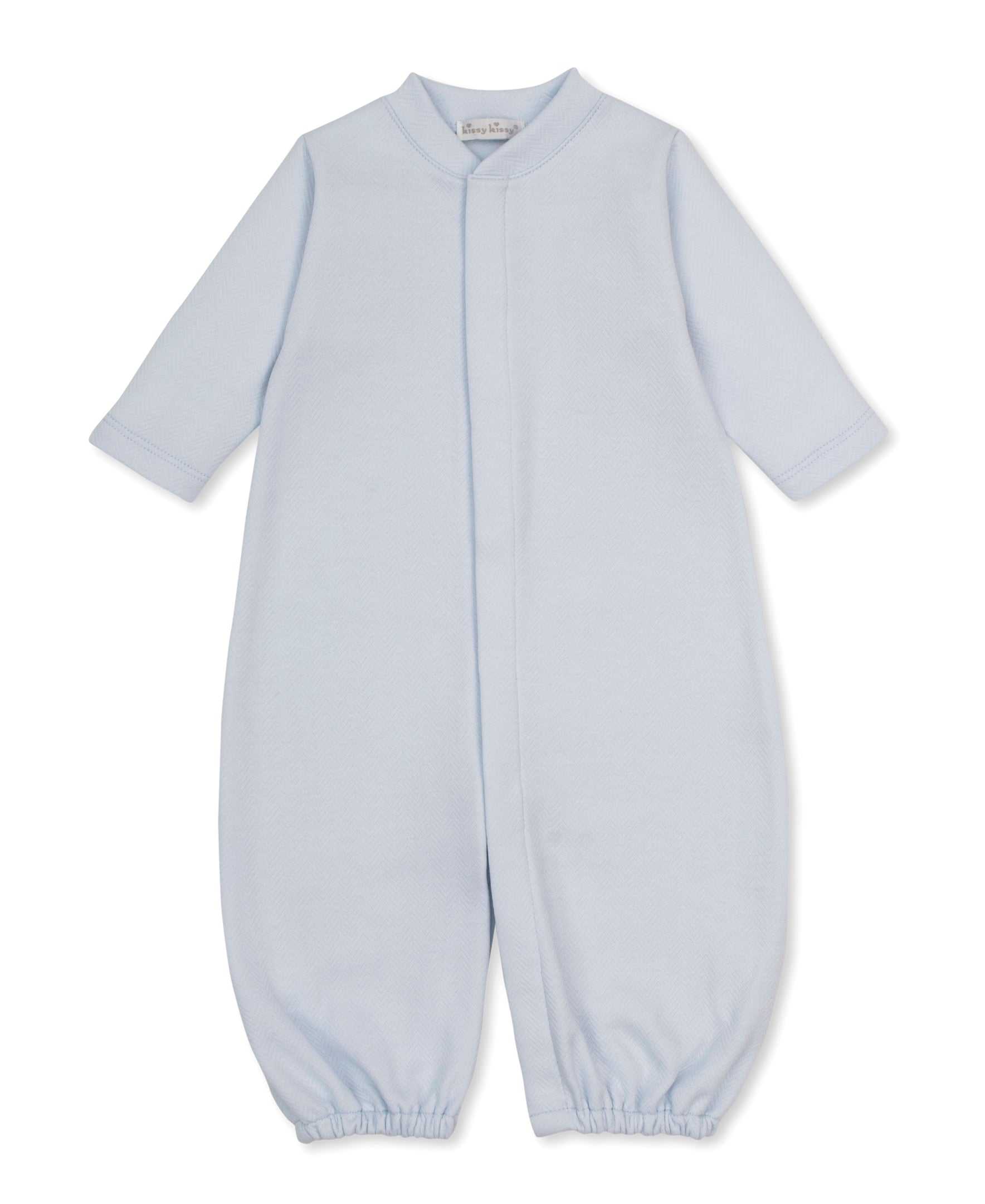 Baby Blessings Blue Jacquard Convertible Gown
