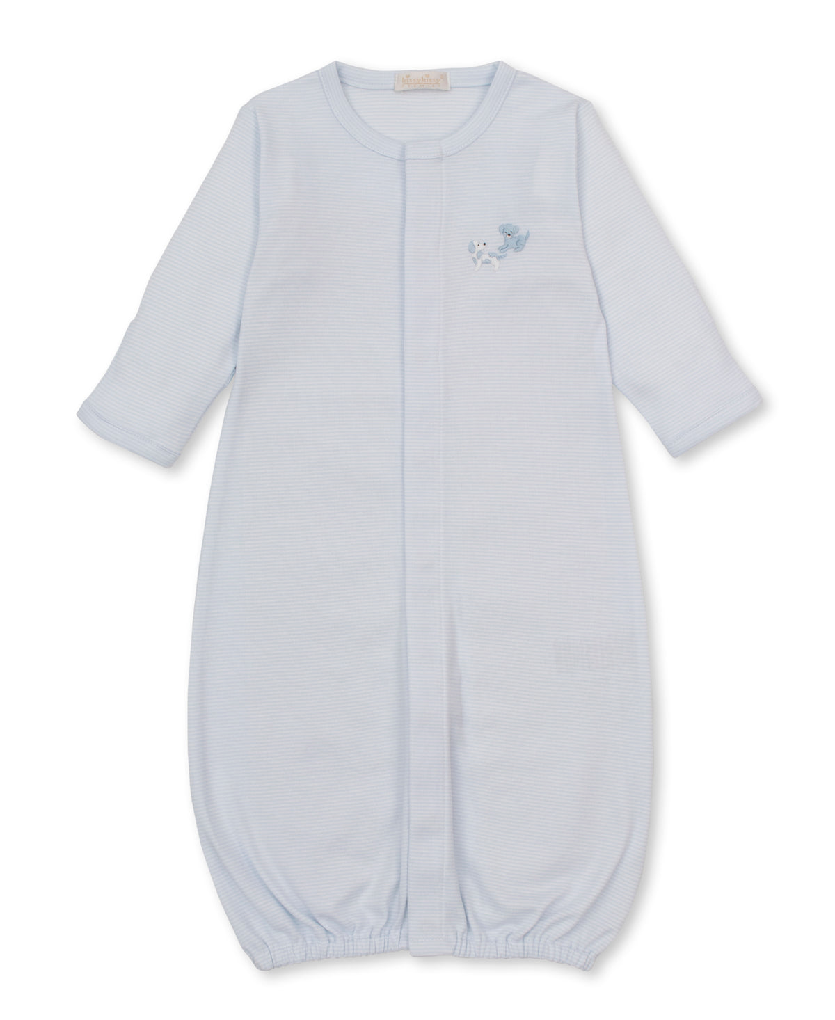 Premier Puppy Paws Blue Hand Emb. Stripe Conv. Gown - Kissy Kissy
